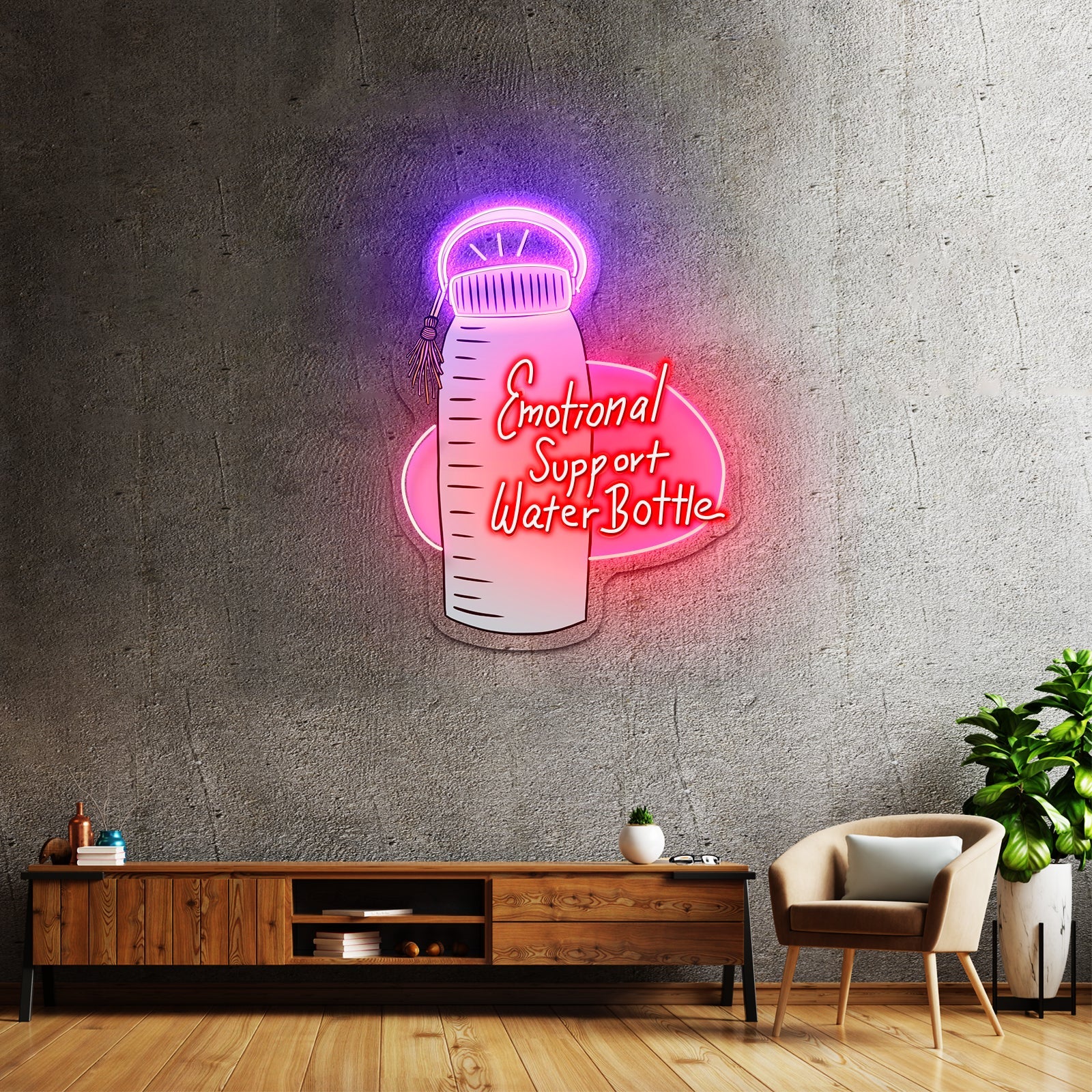 Emotional Support Water Bottle Neon Light Signs Custom - Shineneon