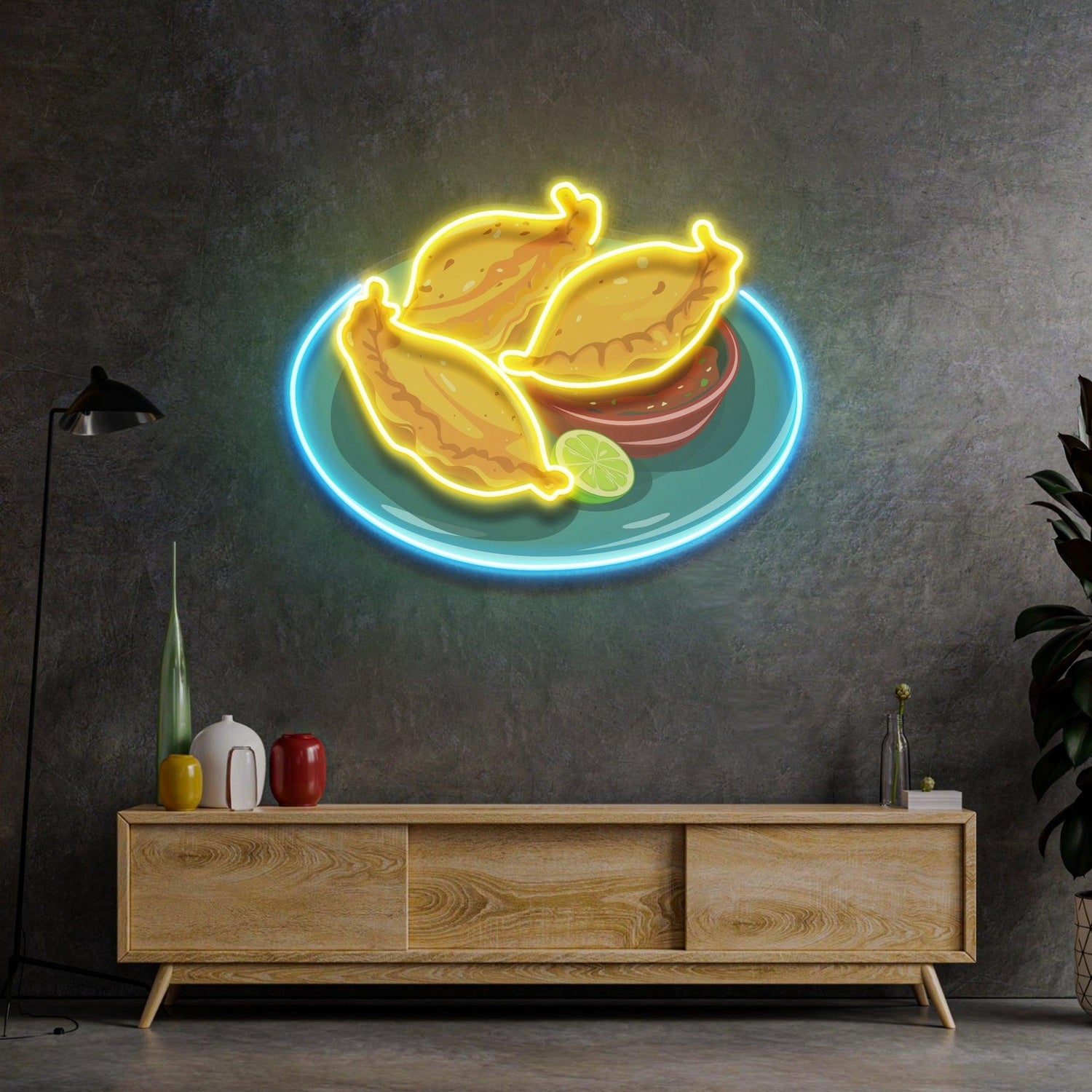 Empanada Cartoon Food Uv Printed Led Neon Sign For Restaurant Home Decor | Shineneon