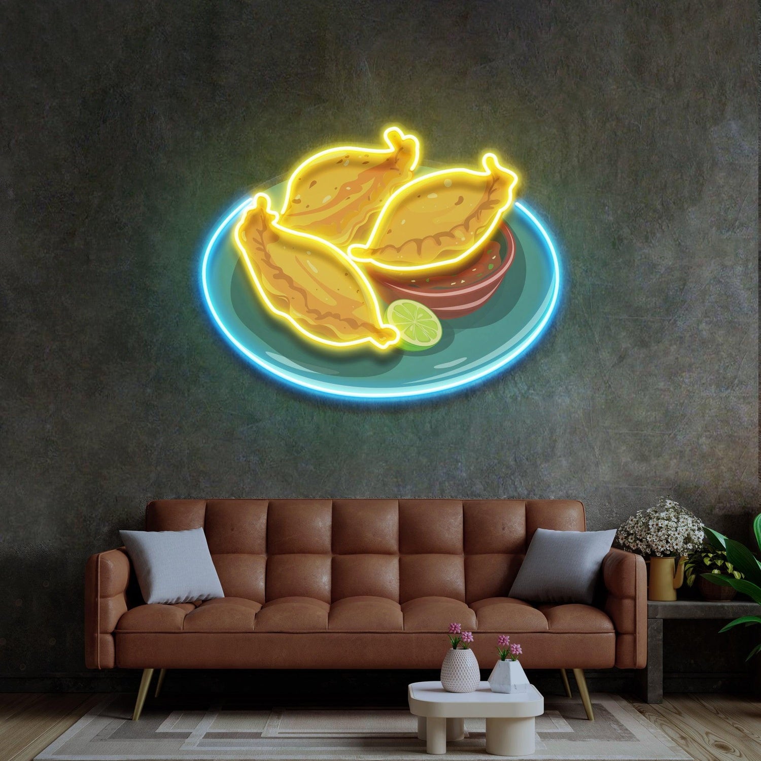 Empanada Cartoon Food Uv Printed Led Neon Sign For Restaurant Home Decor | Shineneon