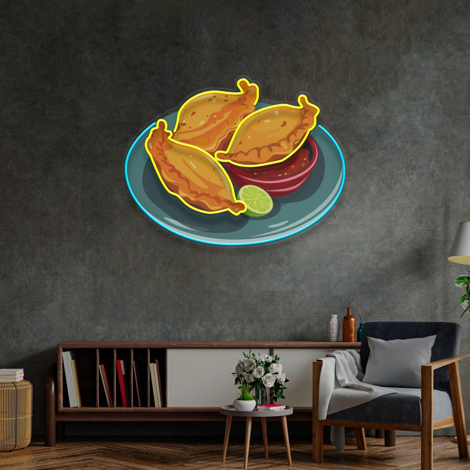 Empanada Cartoon Food Uv Printed Led Neon Sign For Restaurant Home Decor | Shineneon