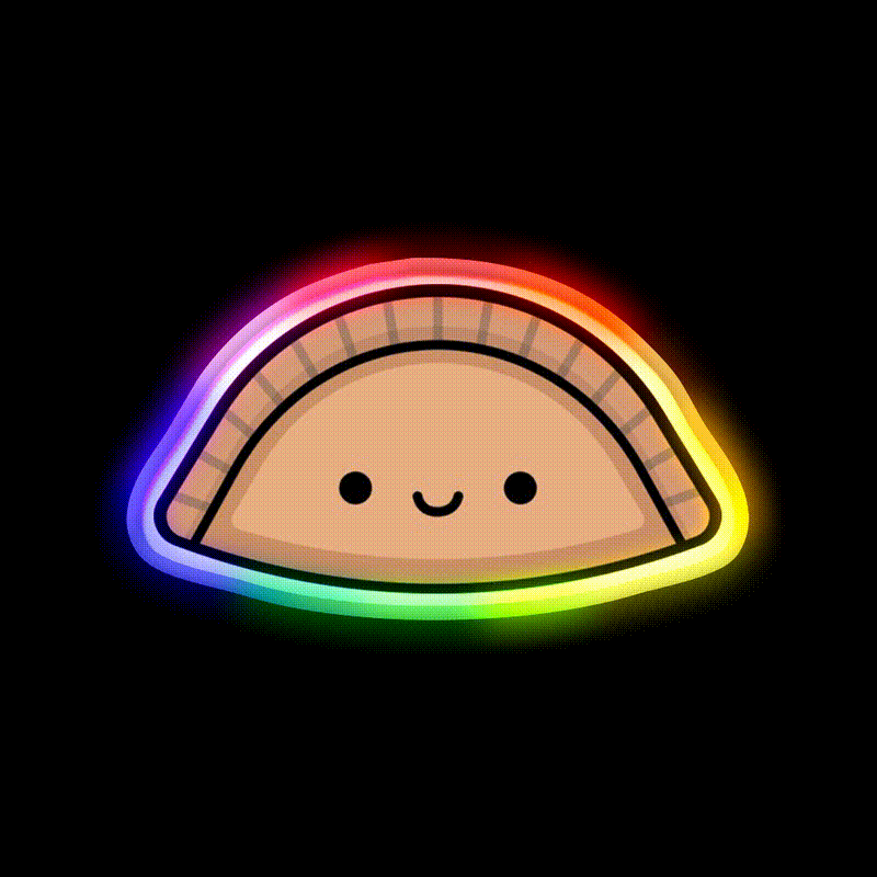 Empanada Snack Food Led Neon Sign Rgb Color - LED neon sign close-up detail