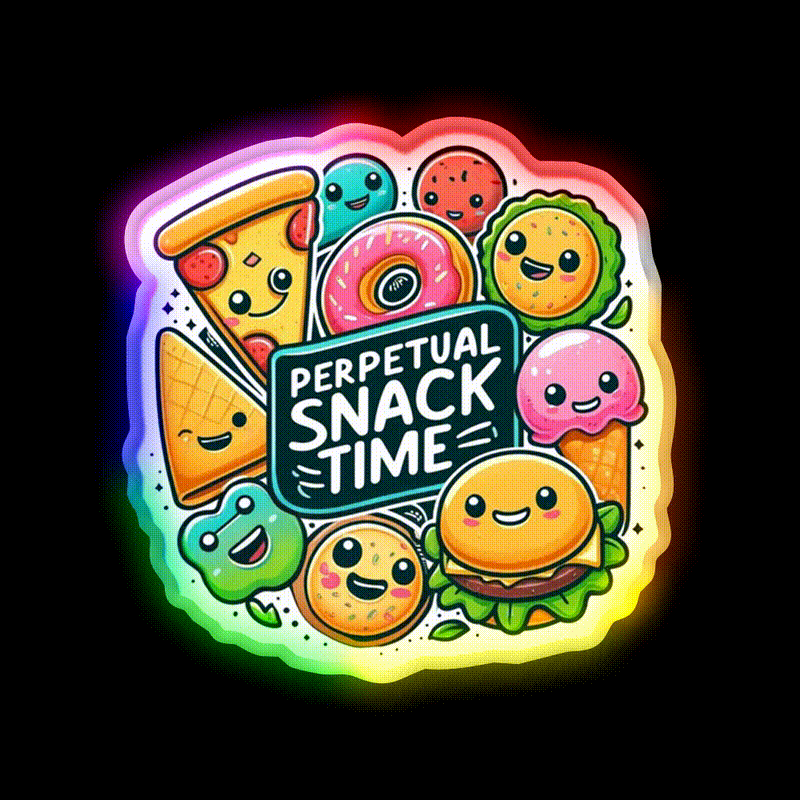 Endless Snack Time Fun Snack Food Led Neon Sign Rgb Color - LED neon sign close-up detail