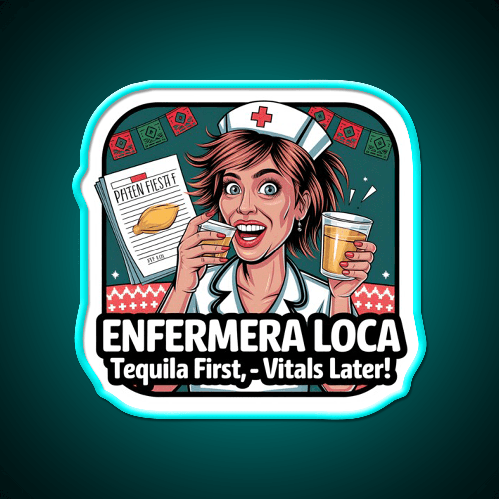 Enfermera Loca Funny Tequila Nurse Fiesta Party Drink Tequila Led Neon Sign Rgb Color - Shineneon