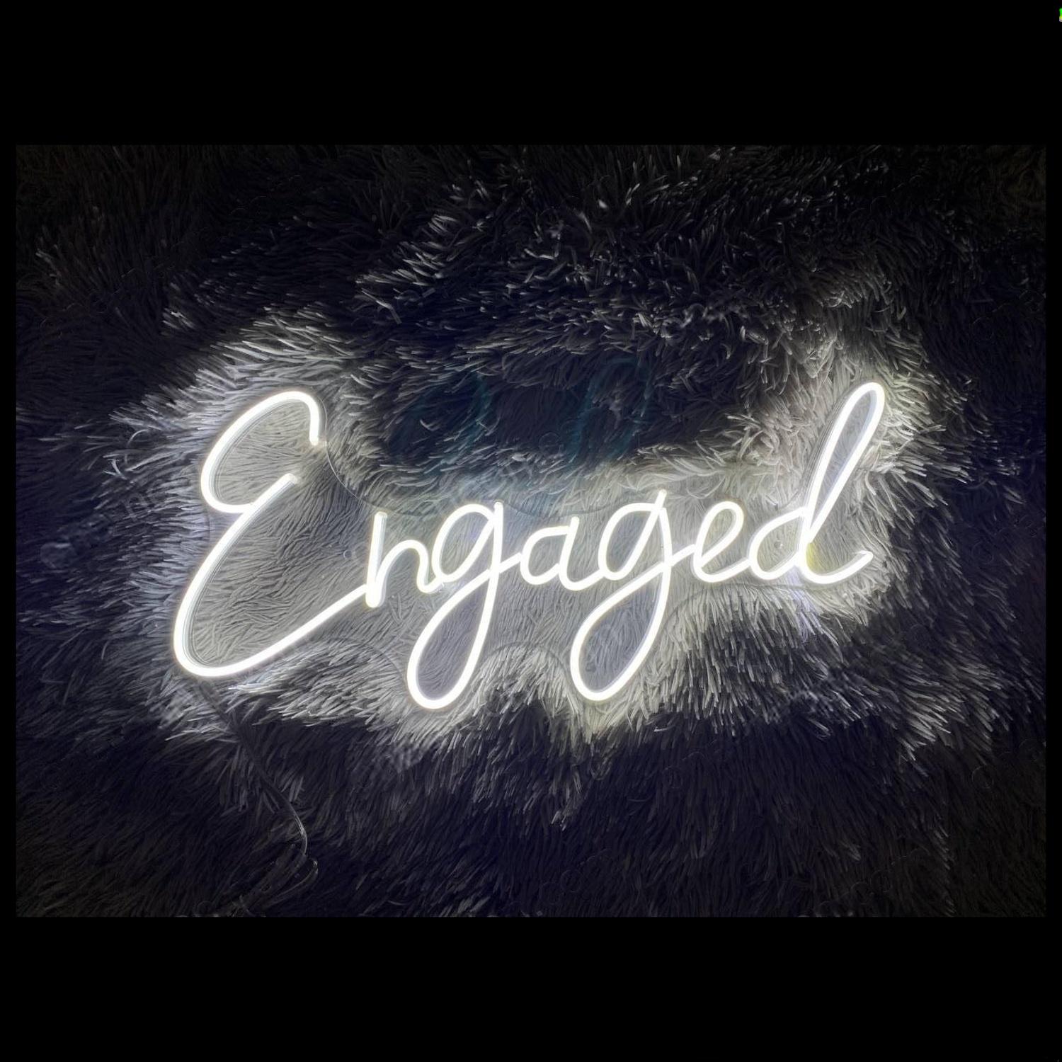 Engaged White Led Neon Sign For Wedding Party Decor | Shineneon