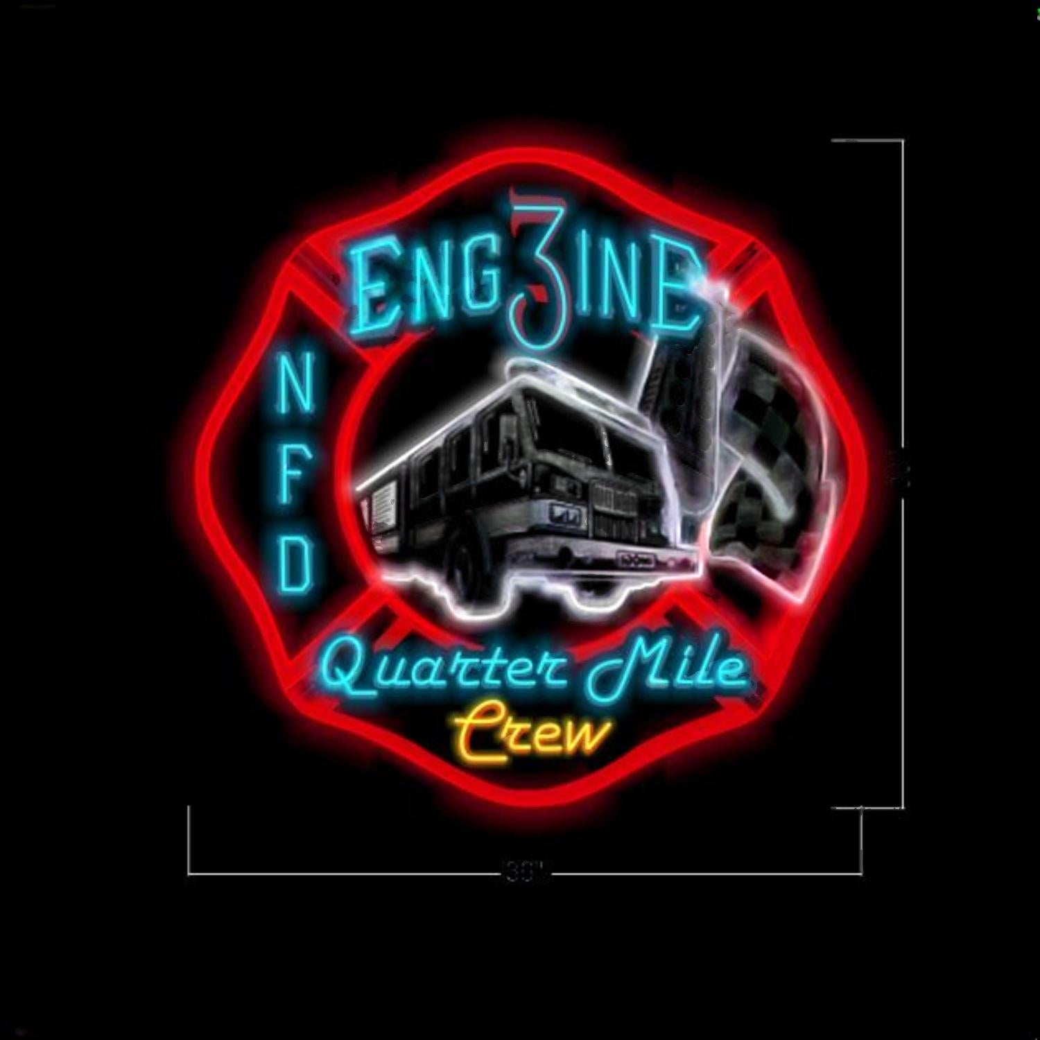 Engine Crew Racing Fire Truck Led Neon Sign For Automotive Bar Decor | Shineneon