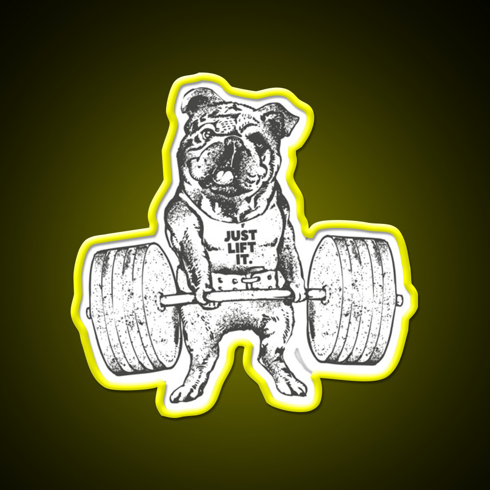 English Bulldog Lift Gym Fitness Led Neon Sign Rgb Color - LED neon sign view 7