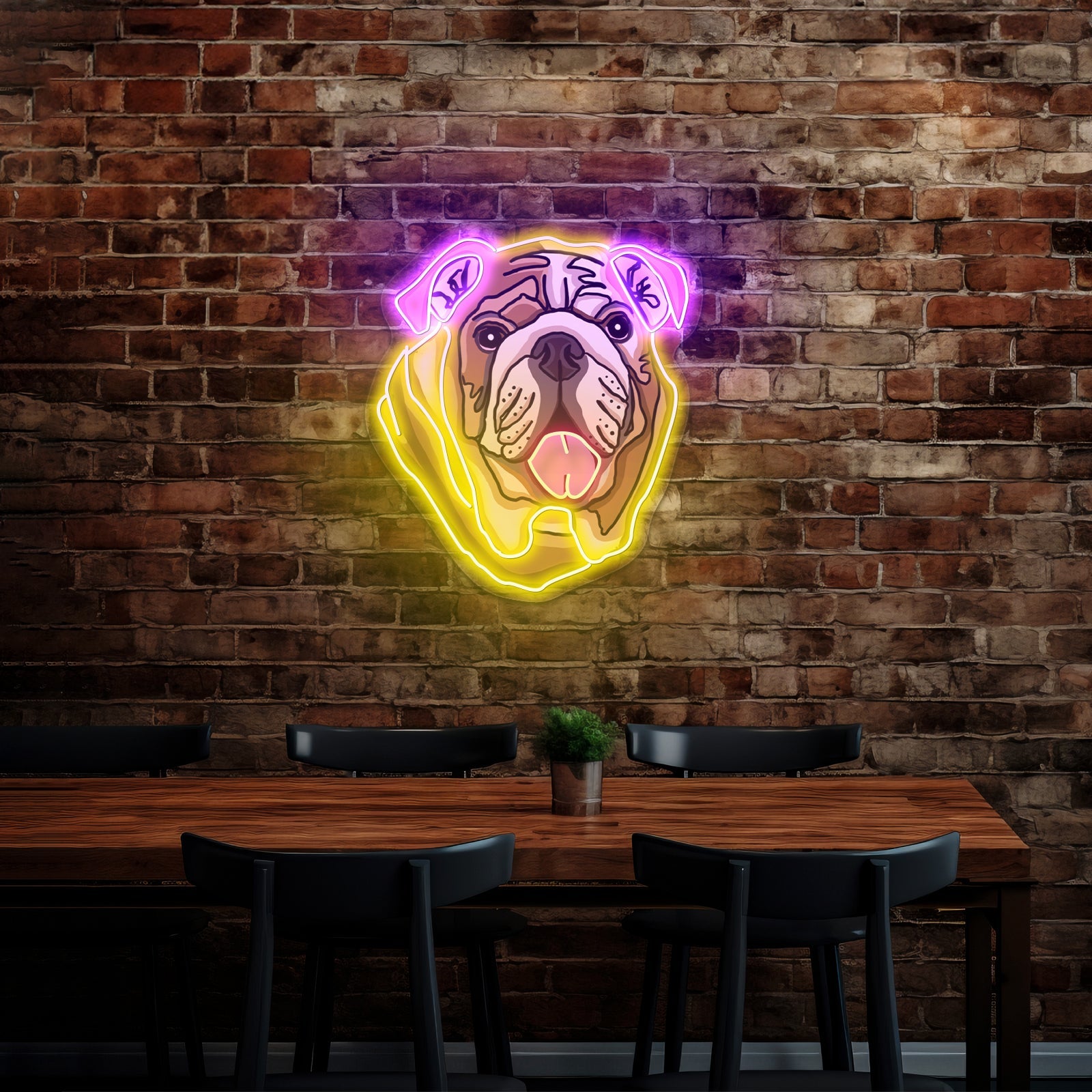 English Bulldog Neon Signs Aesthetic For Wall - Shineneon