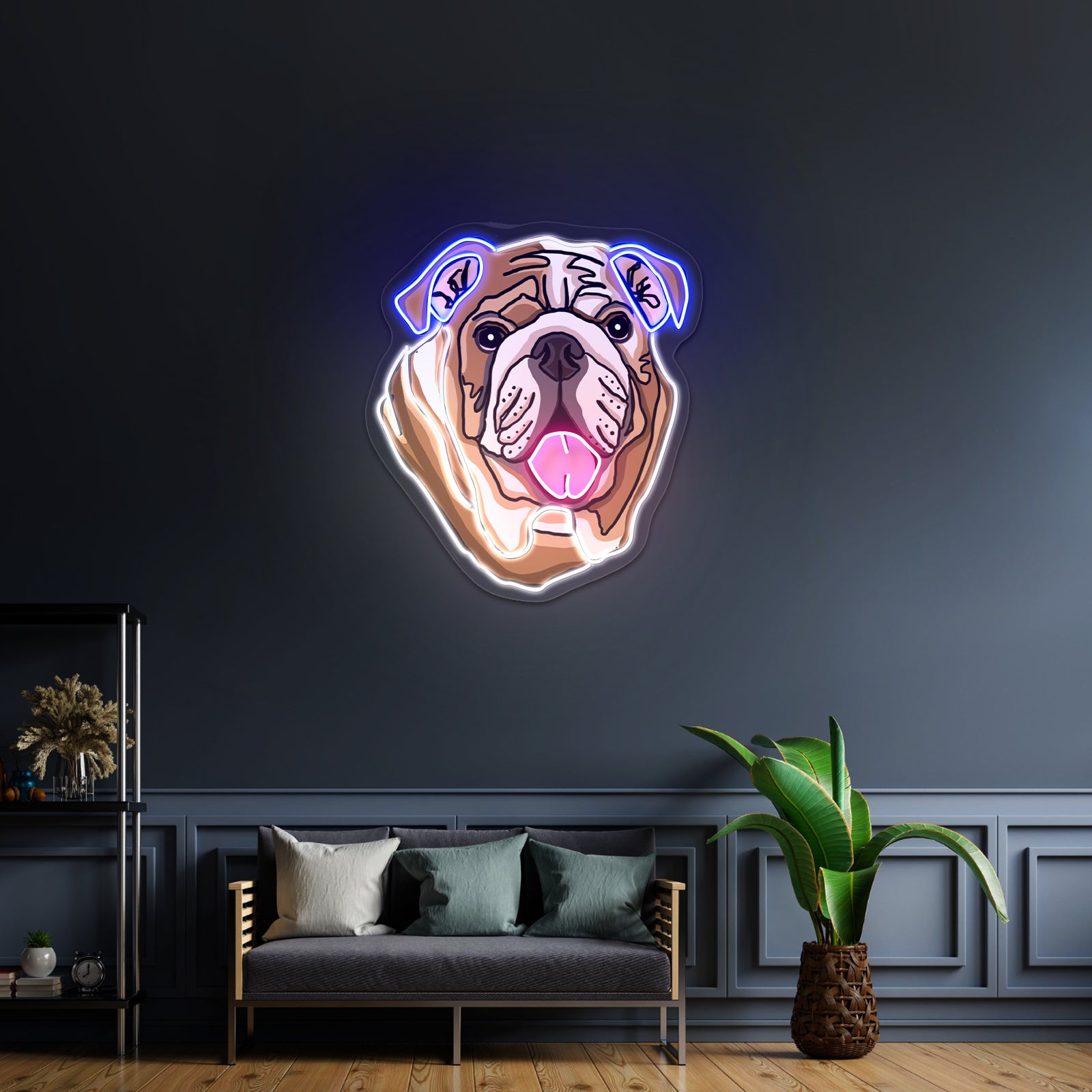 English Bulldog Neon Signs Aesthetic For Wall