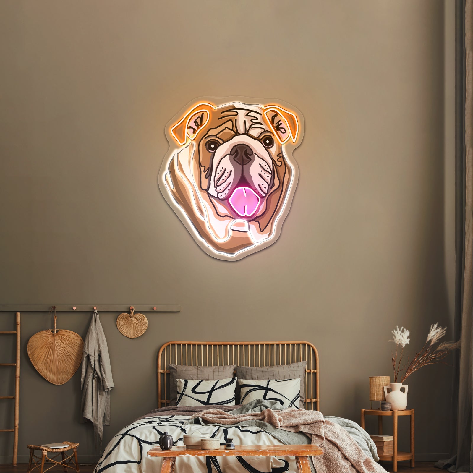 English Bulldog Neon Signs Aesthetic For Wall