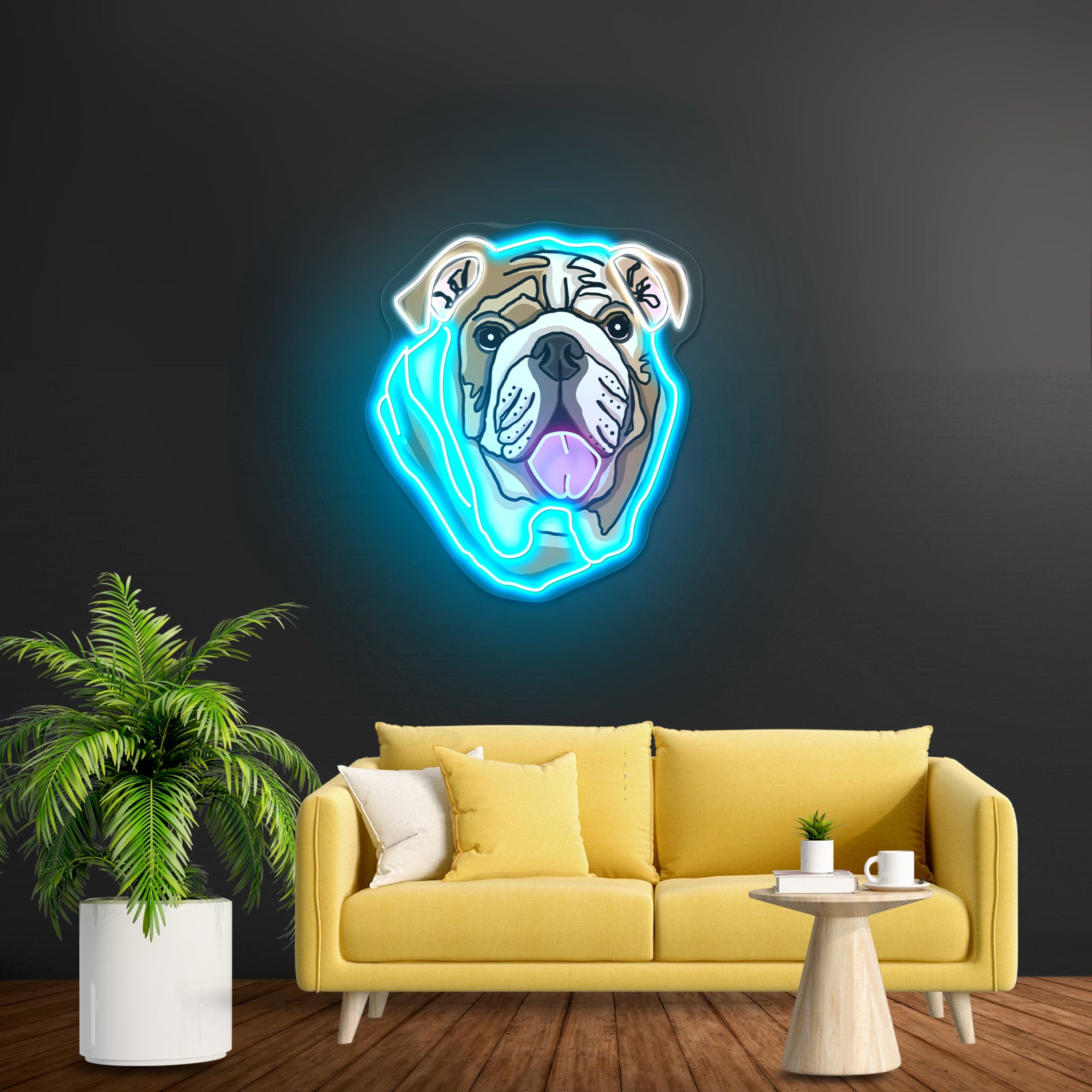 English Bulldog Neon Signs Aesthetic For Wall