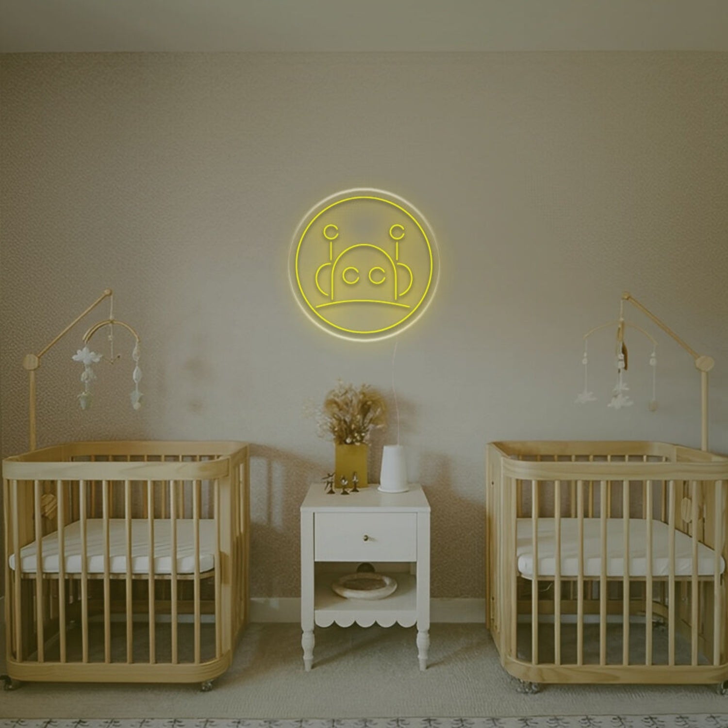 Enhance Any Space Little Robot With Circle Led Neon Sign - Shineneon