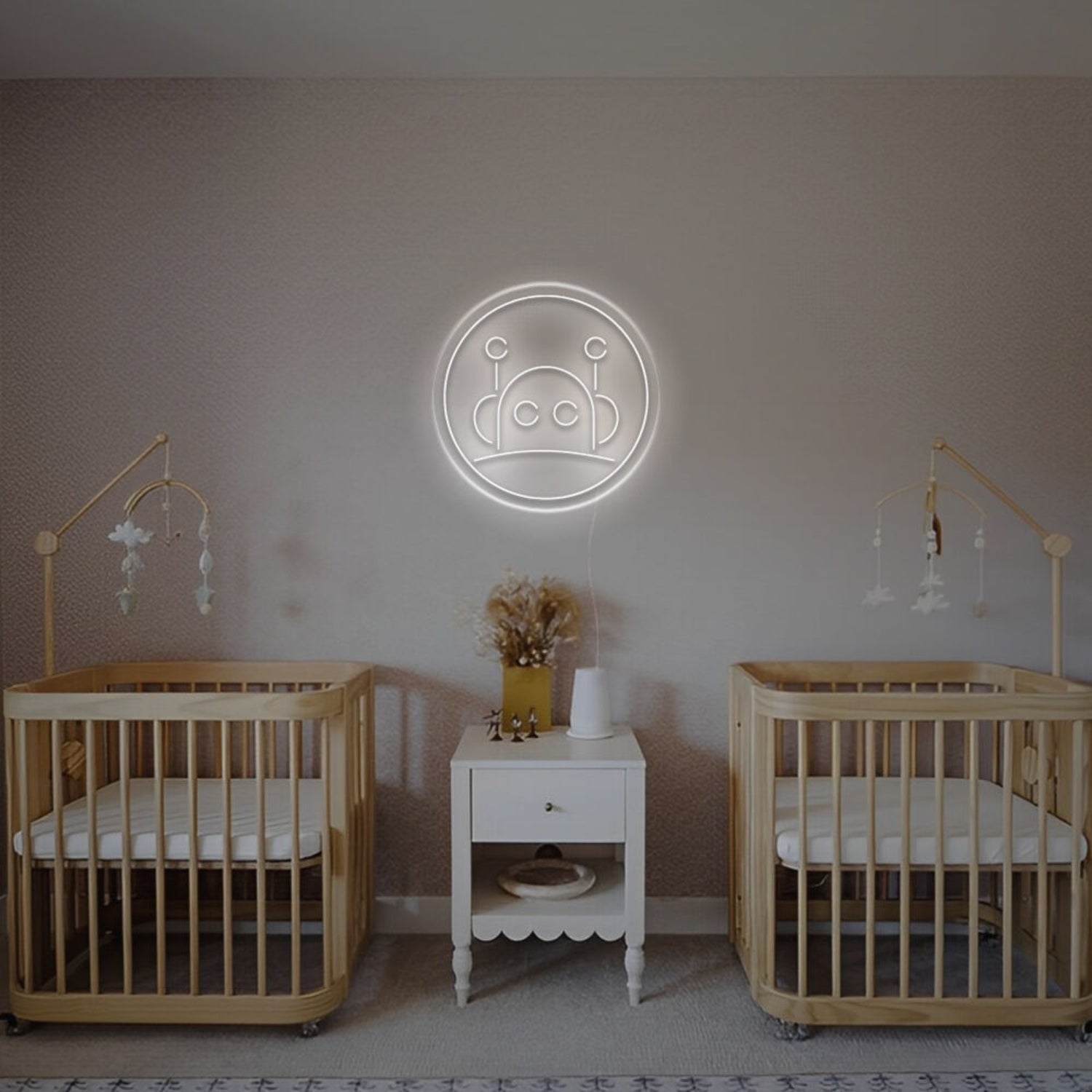Enhance Any Space Little Robot With Circle Led Neon Sign - Shineneon