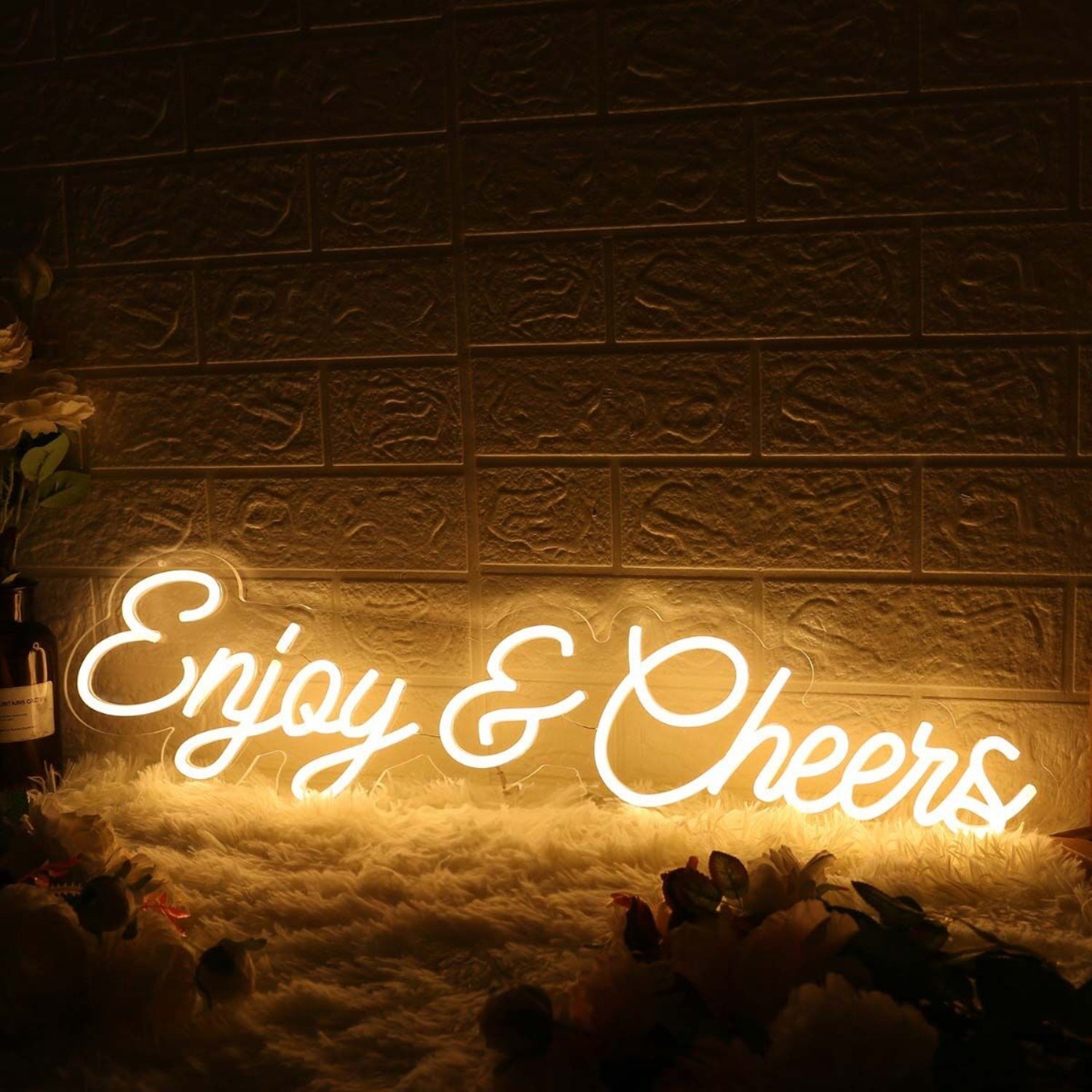 Enjoy And Cheers Yellow Custom Led Neon Sign - Shineneon
