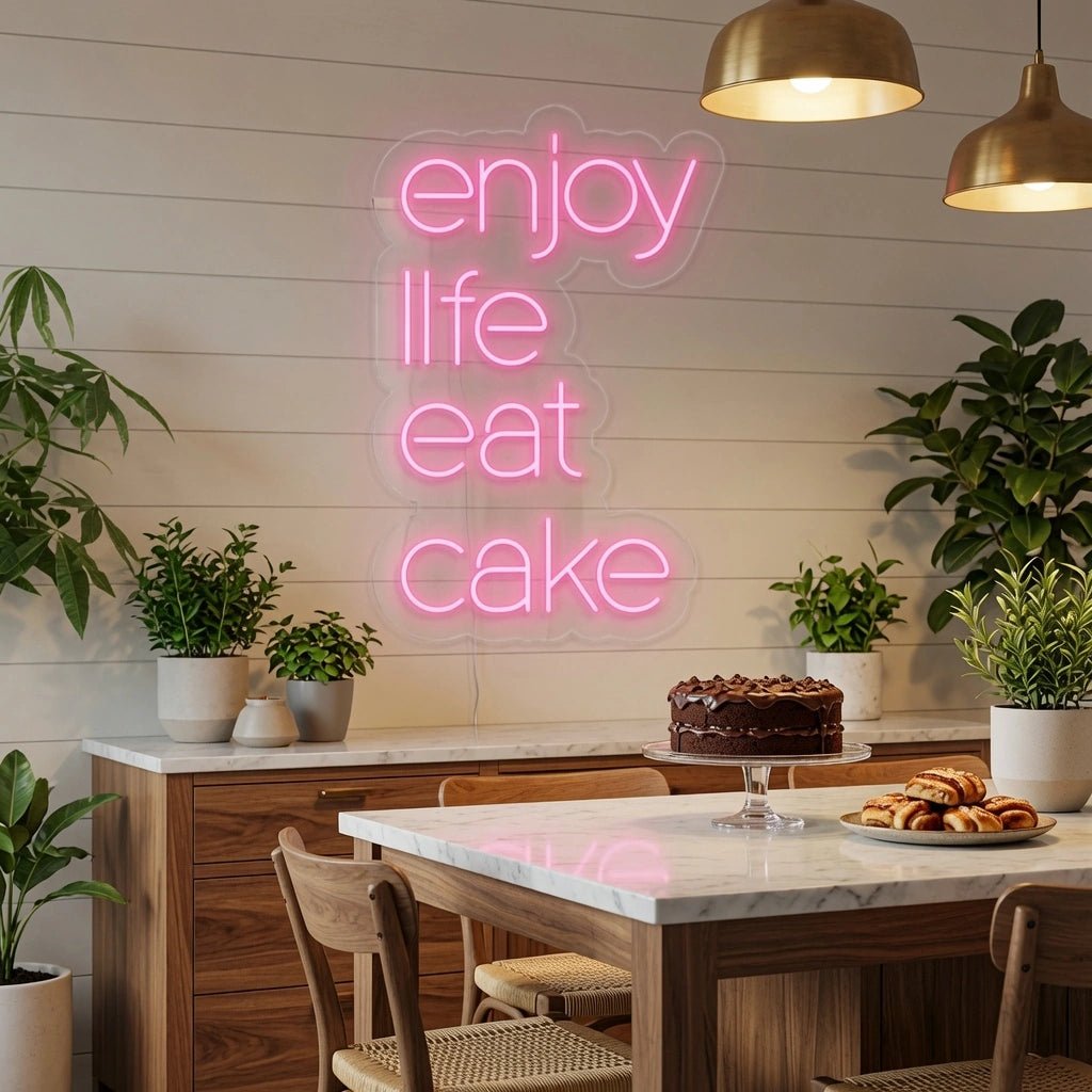 Enjoy Life Eat Cake LED Neon Sign Wall Decor - Shineneon