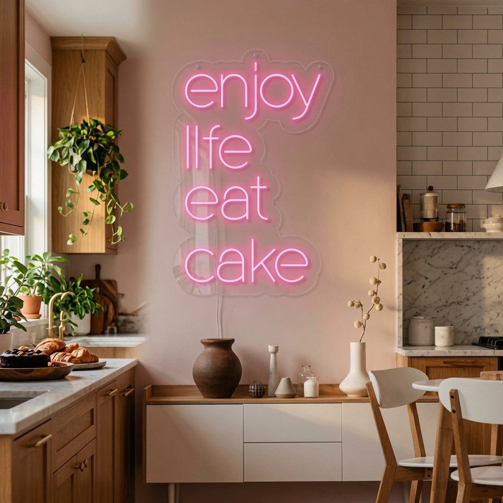 Enjoy Life Eat Cake LED Neon Sign Wall Decor - Shineneon