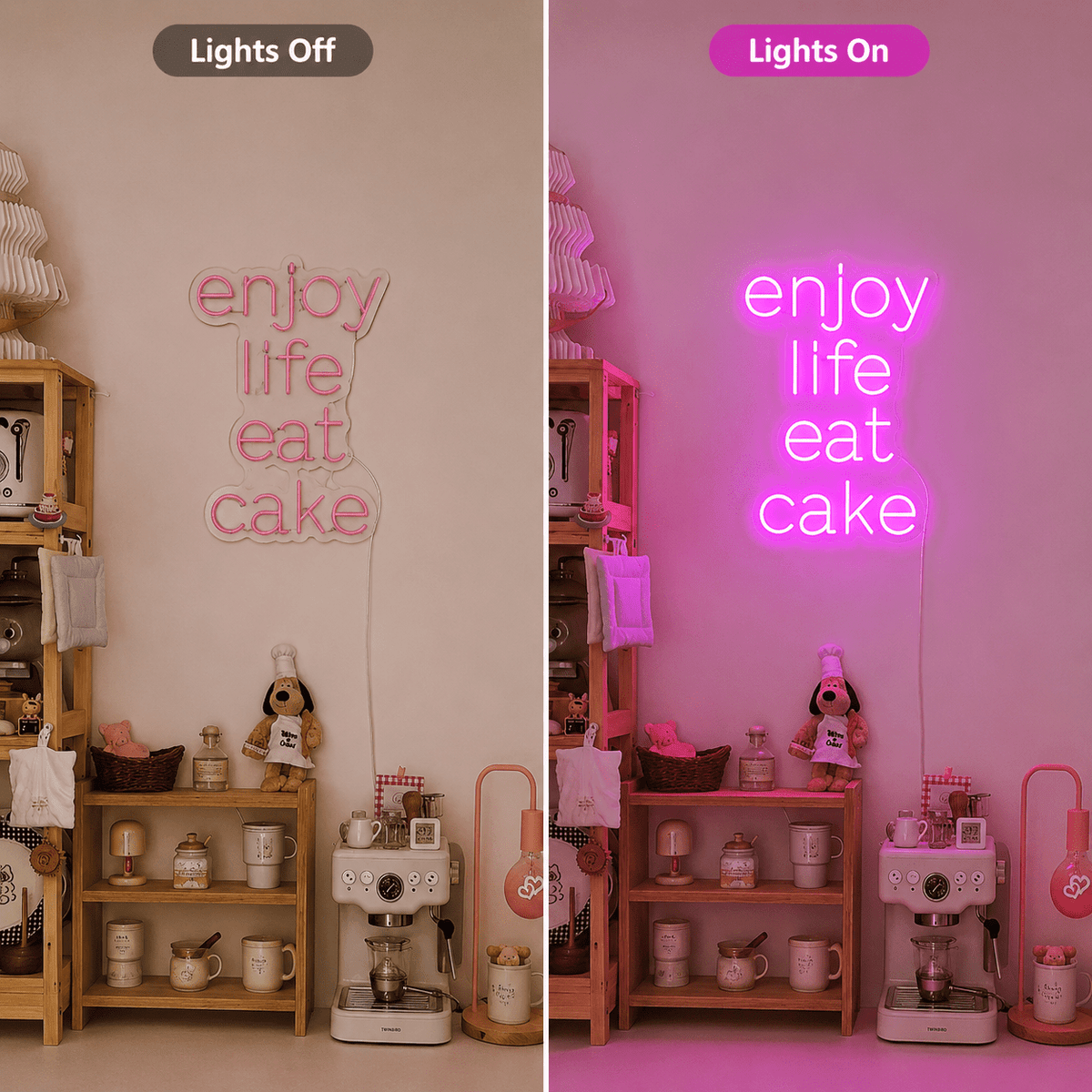 Enjoy Life Eat Cake LED Neon Sign Wall Neon Sign - Shineneon