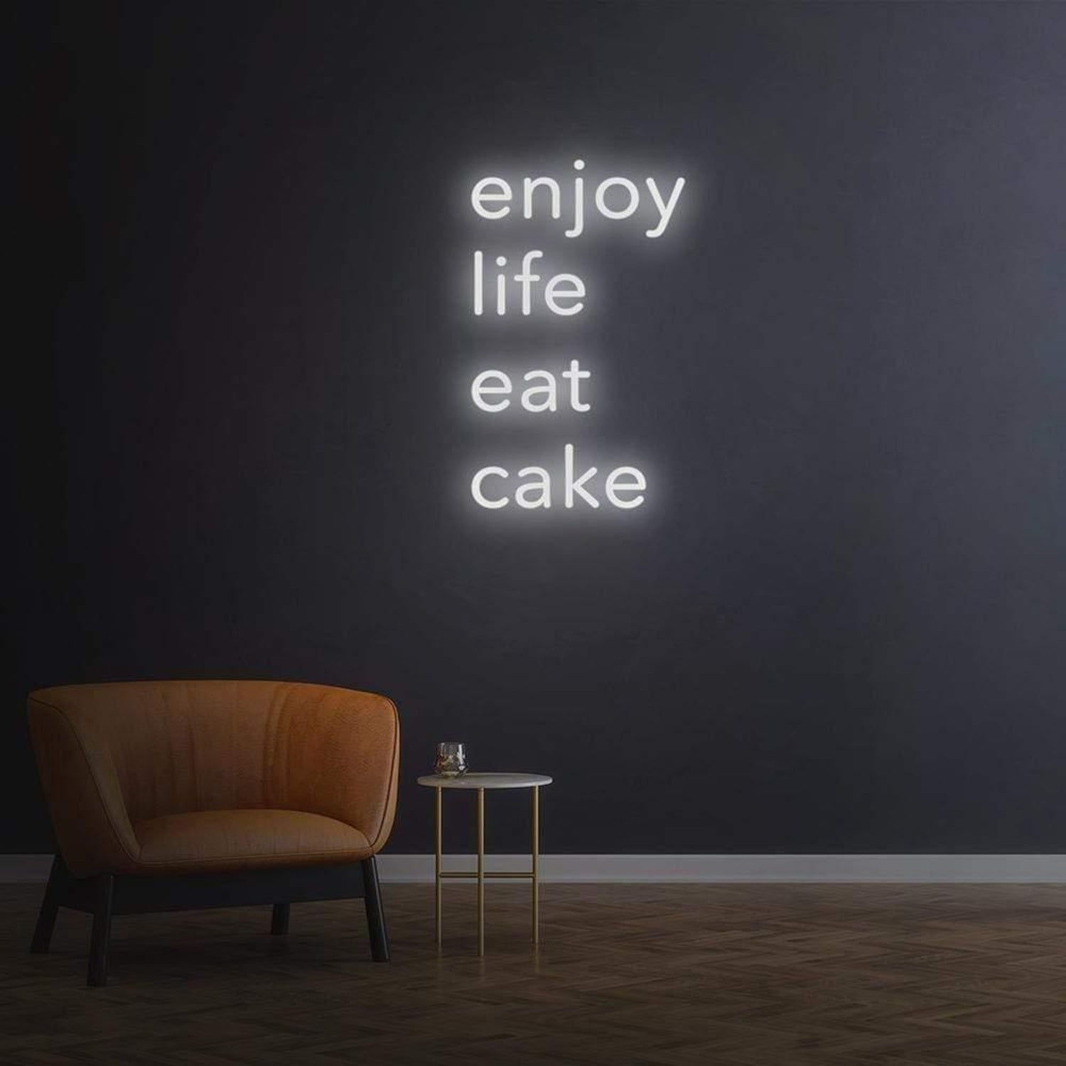 Enjoy Life Eat Cake Purple Led Neon Sign For Home Cafe Decor | Shineneon