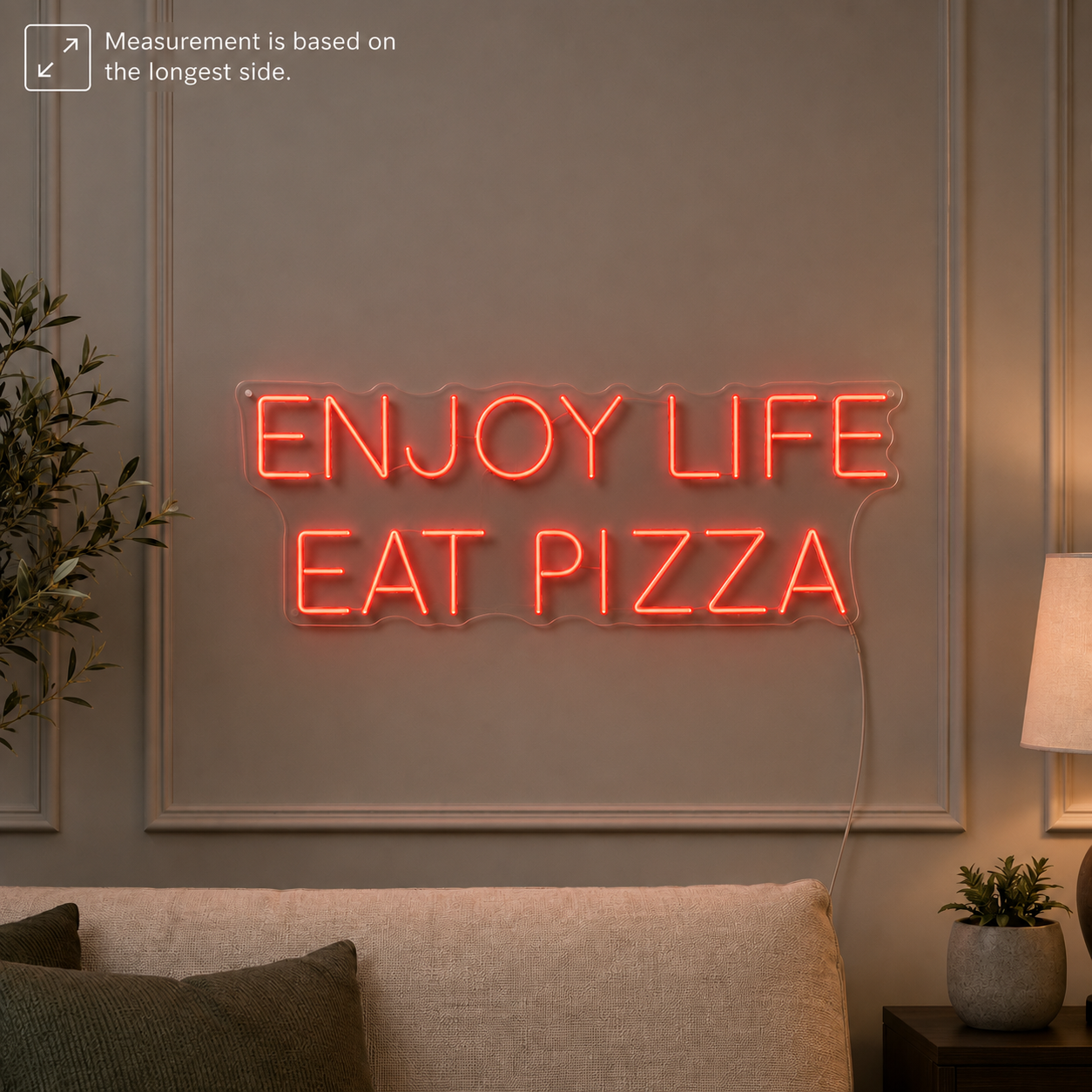 Enjoy Life Eat Pizza LED Neon Sign - 04 Size Image