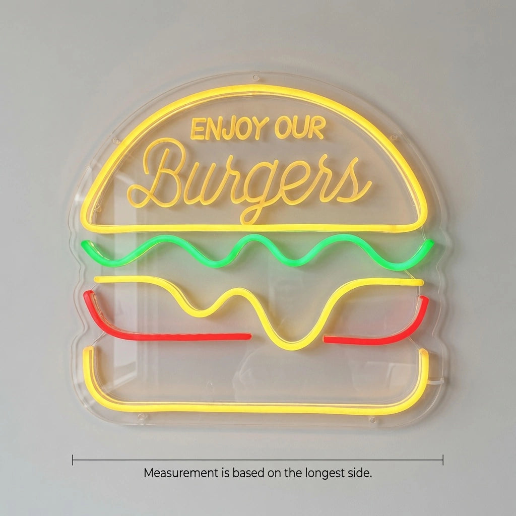 Enjoy Our Burgers Wall Decor LED Neon Sign - 04 Size Image