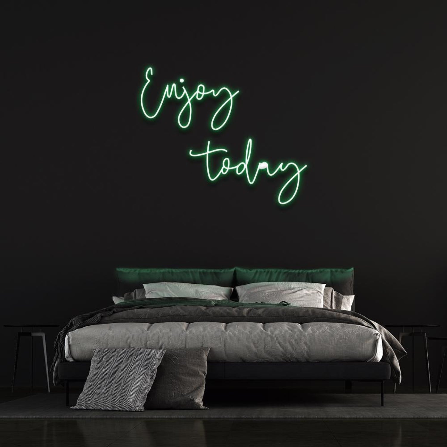 Enjoy Today Light Blue Script Led Neon Sign For Bedroom Wall Decor | Shineneon