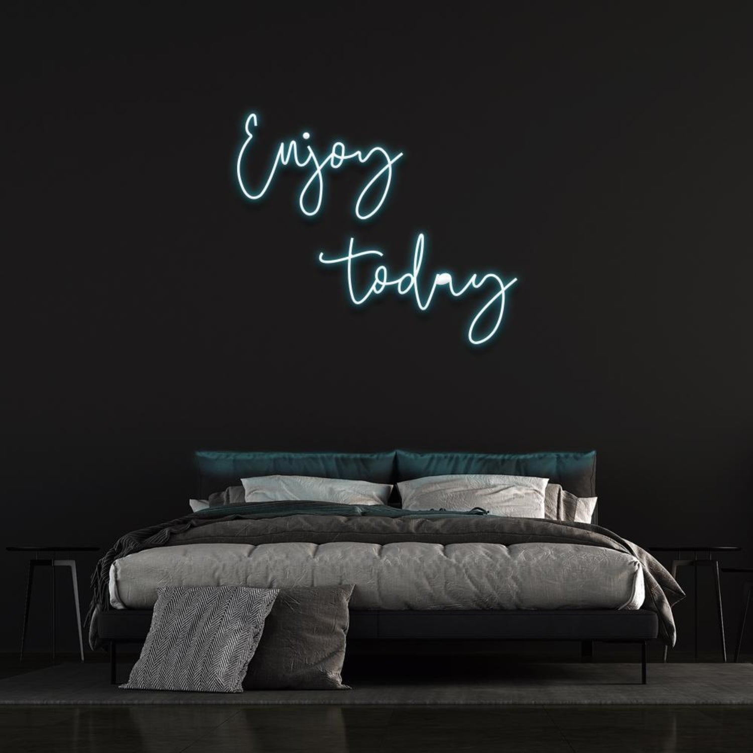 Enjoy Today Light Blue Script Led Neon Sign For Bedroom Wall Decor | Shineneon