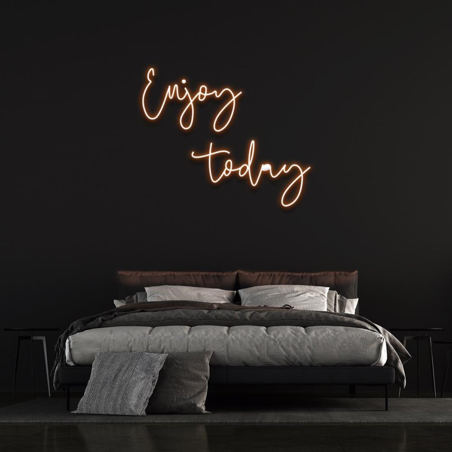 Enjoy Today Light Blue Script Led Neon Sign For Bedroom Wall Decor | Shineneon
