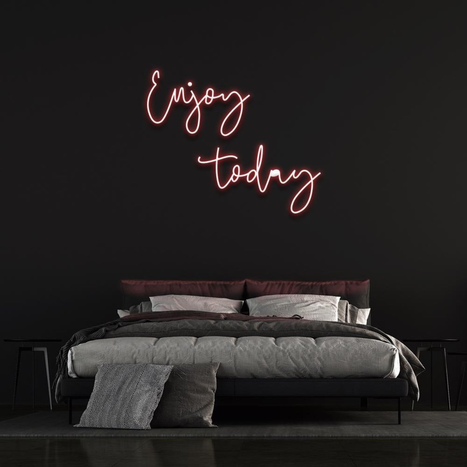 Enjoy Today Light Blue Script Led Neon Sign For Bedroom Wall Decor | Shineneon