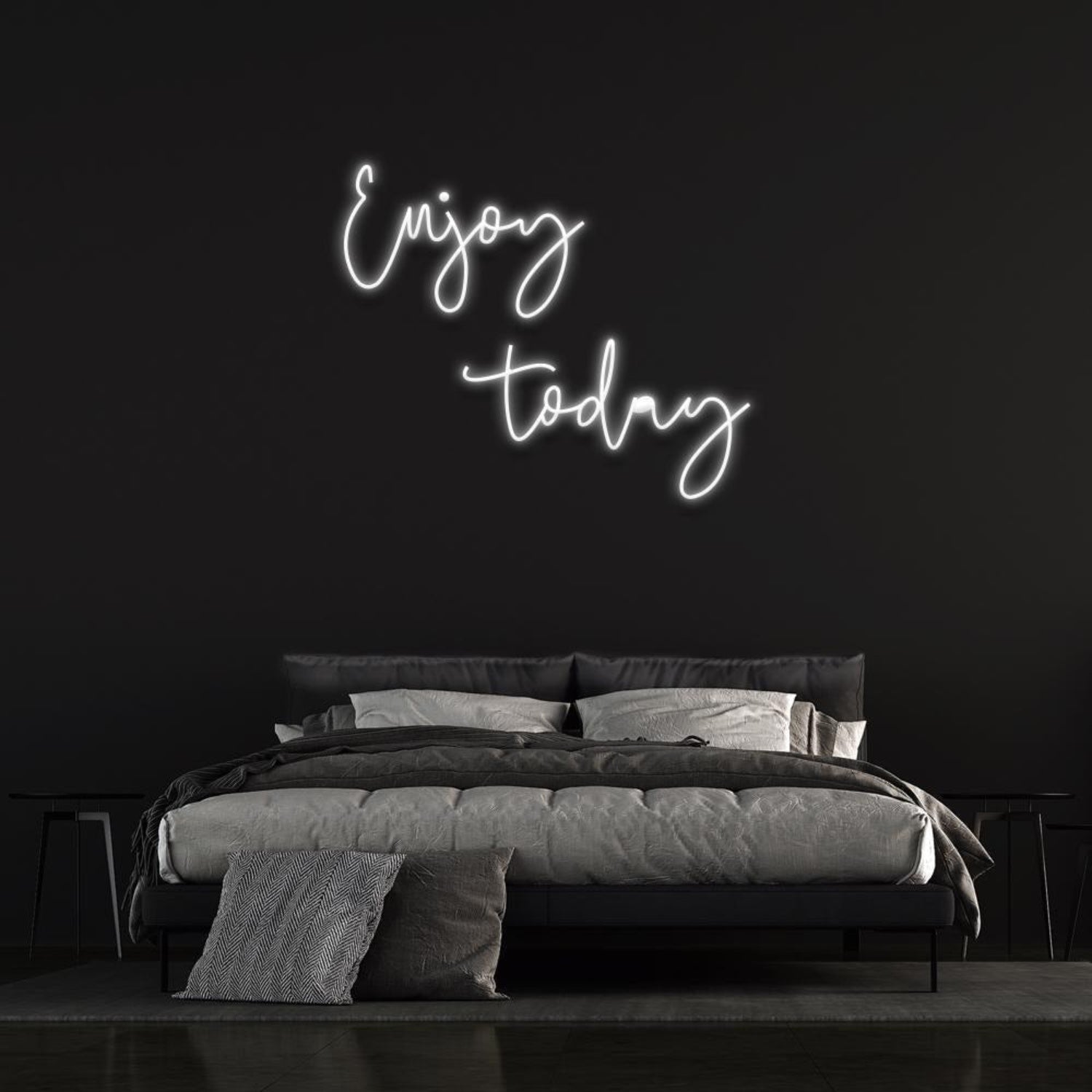 Enjoy Today Light Blue Script Led Neon Sign For Bedroom Wall Decor | Shineneon