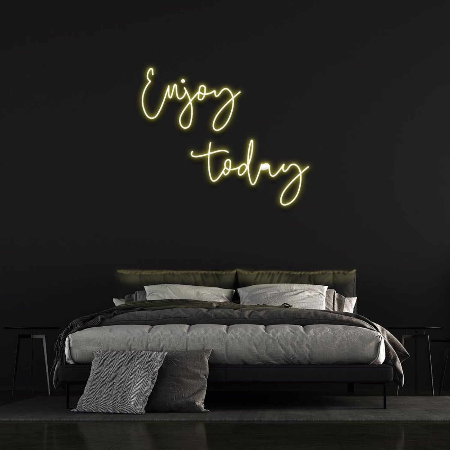 Enjoy Today Light Blue Script Led Neon Sign For Bedroom Wall Decor | Shineneon