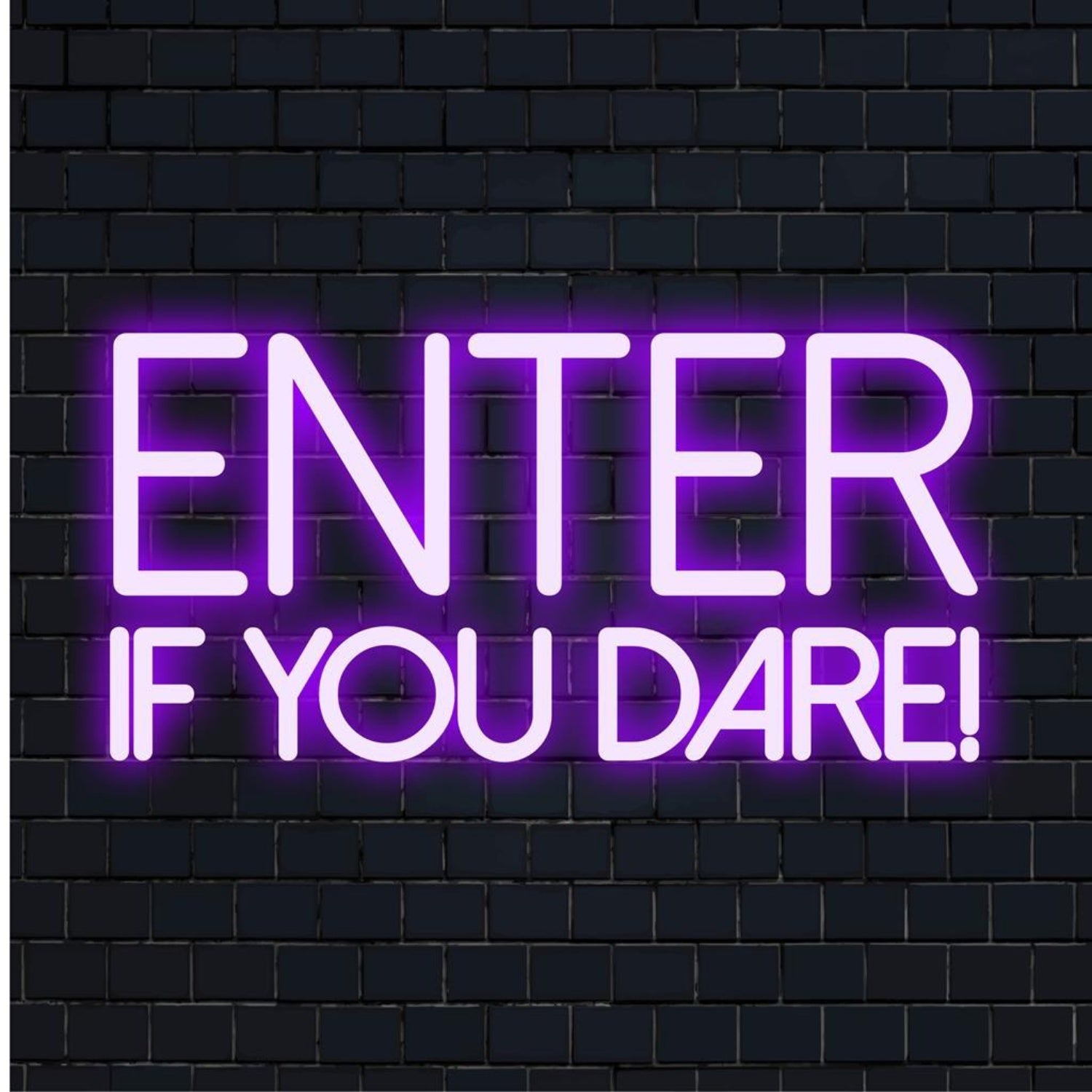 Enter If You Dare White-Purple Led Neon Sign For Horror-Themed Rooms | Shineneon