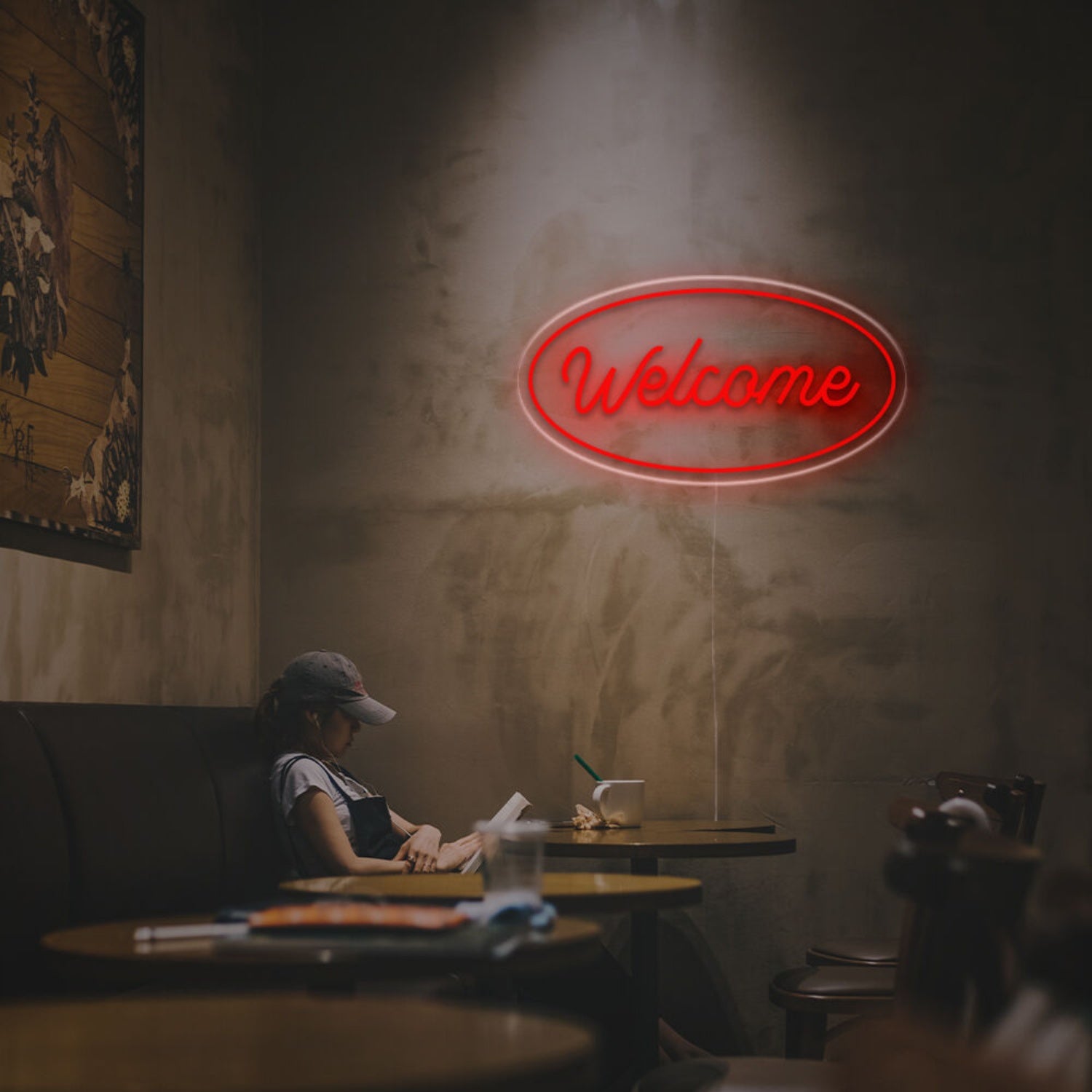 Entrance Welcome With Oval Led Neon Sign For Retail Store Decor | Shineneon