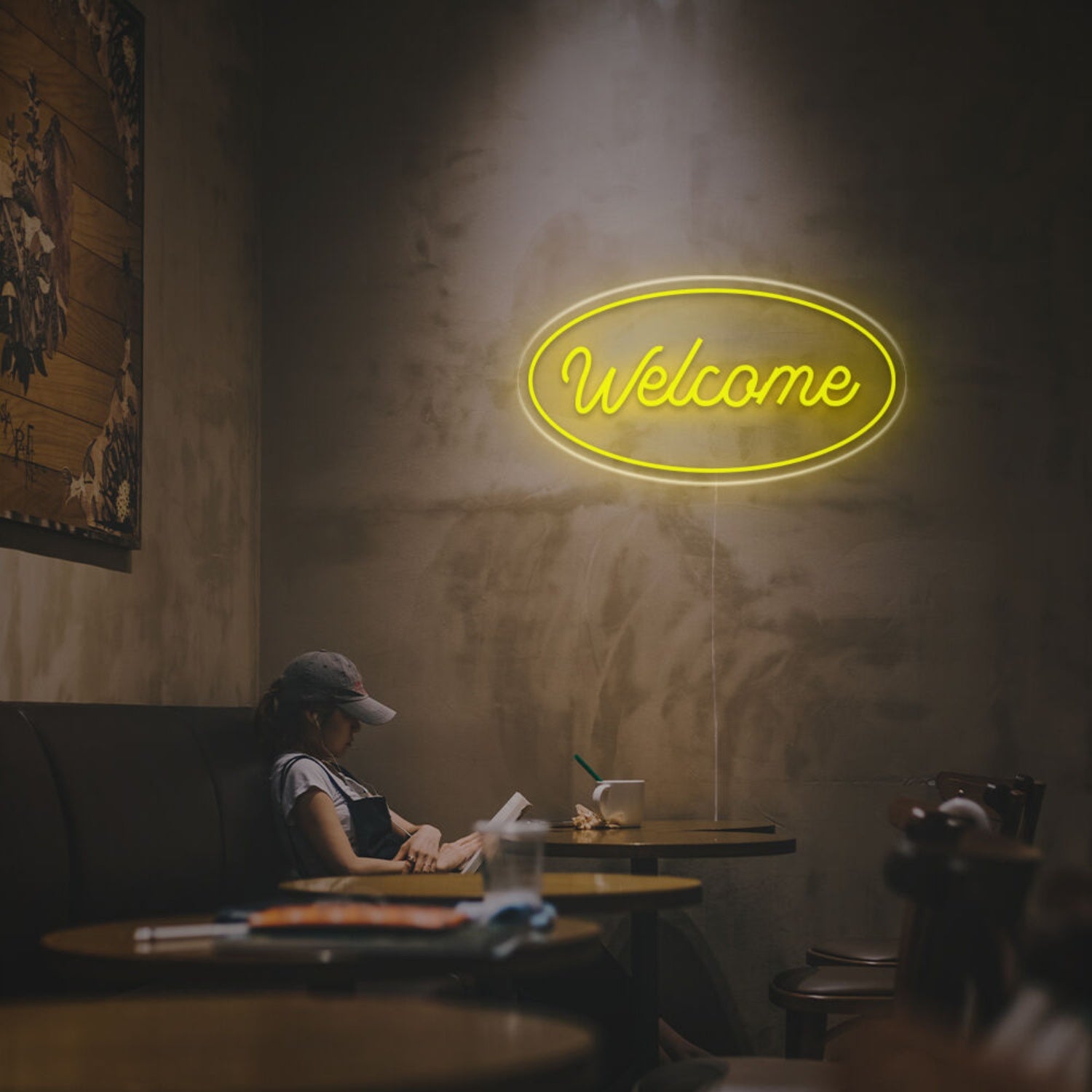 Entrance Welcome With Oval Led Neon Sign For Retail Store Decor | Shineneon