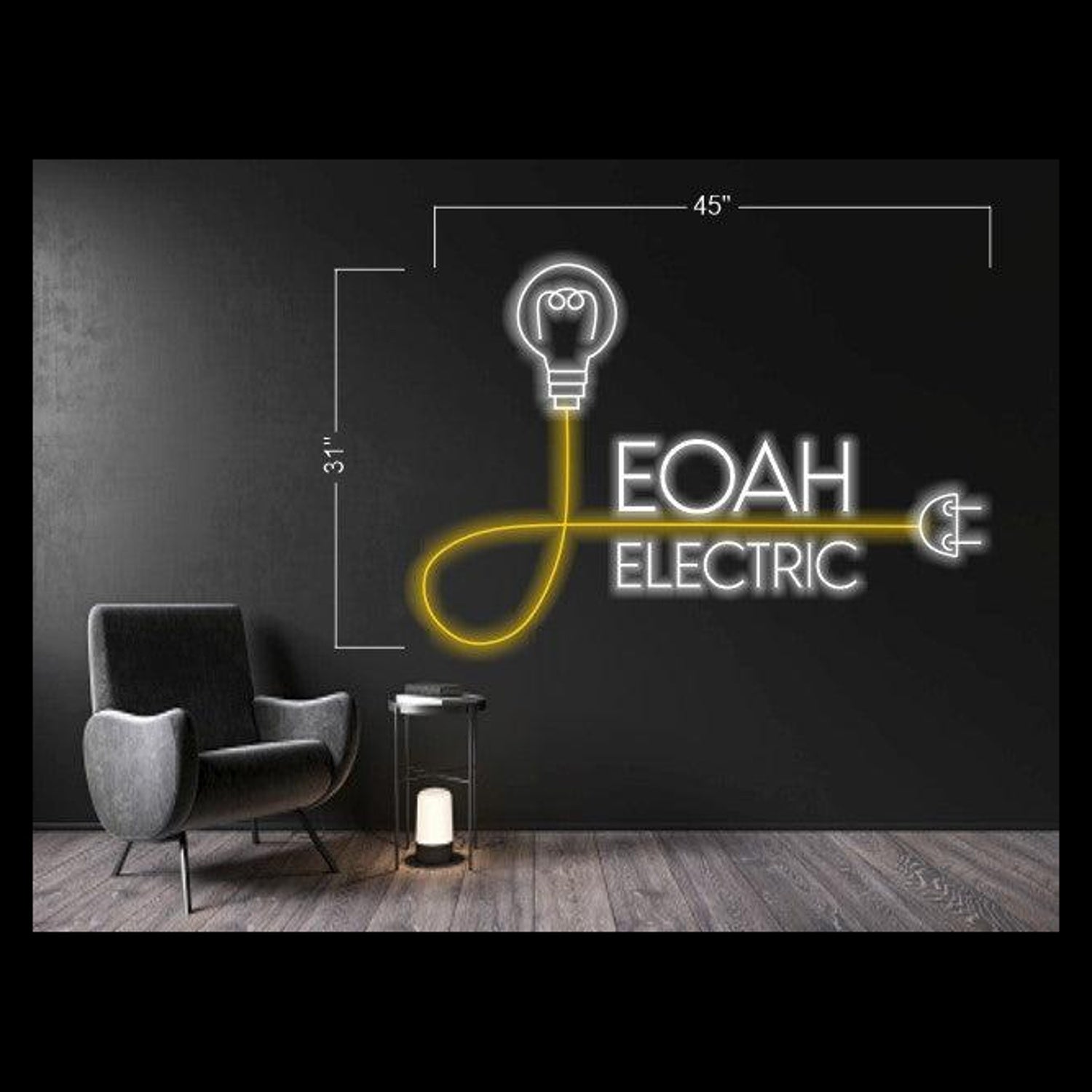 Eoah Electric White And Yellow Led Neon Sign With Bulb Plug Design For Home | Shineneon
