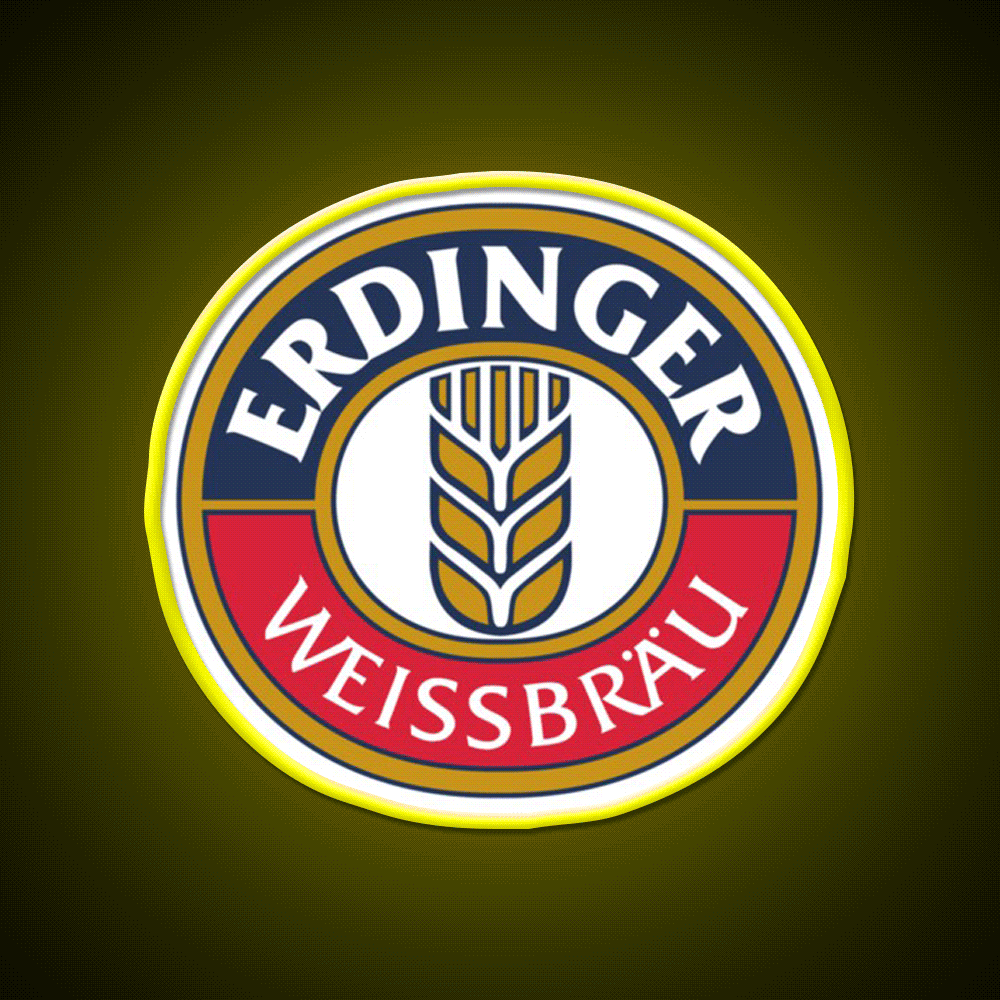 Erdinger Weissbrau Beer Bar Decor Led Neon Sign Rgb Color - Custom LED neon sign front view