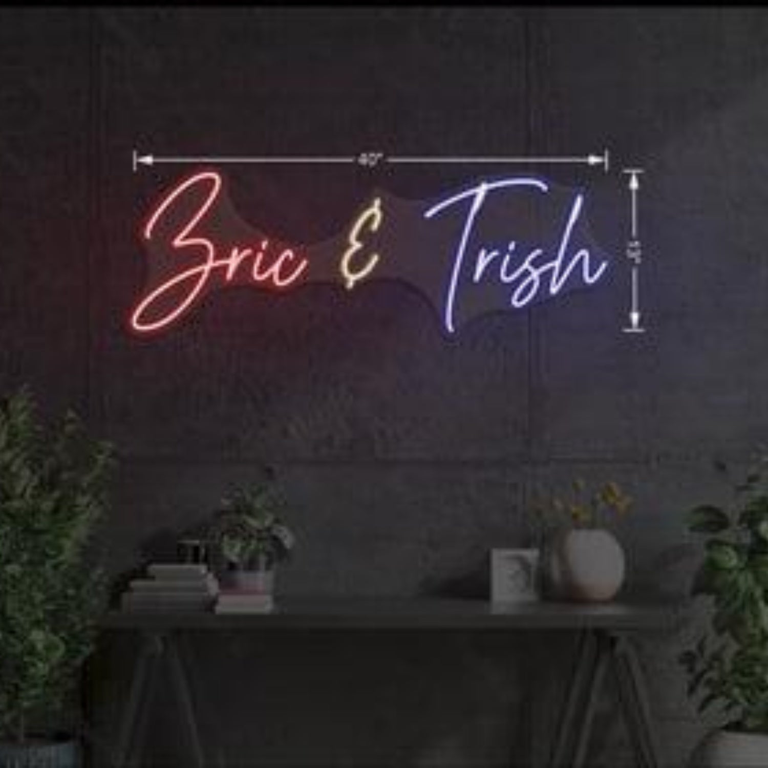 Eric Trish Red Blue Yellow Led Neon Sign For Couple Room Wall Decor | Shineneon