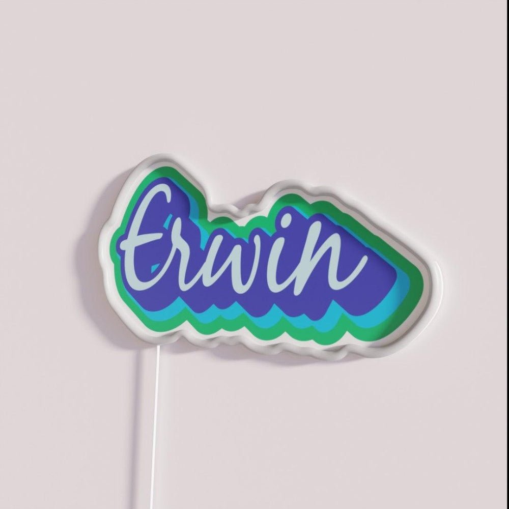 Erwin In Blue And Green Rgb Led Neon Sign - Shineneon
