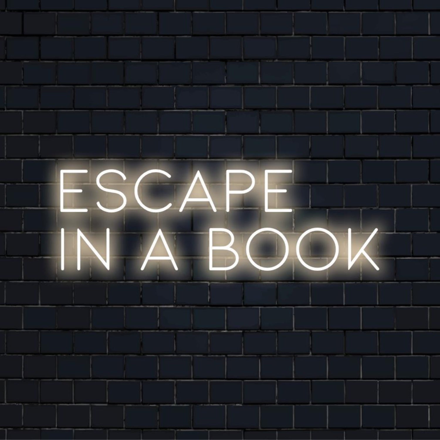 Escape In A Book White Modern Text Led Neon Sign For Bookstore Cafe Study Decor | Shineneon