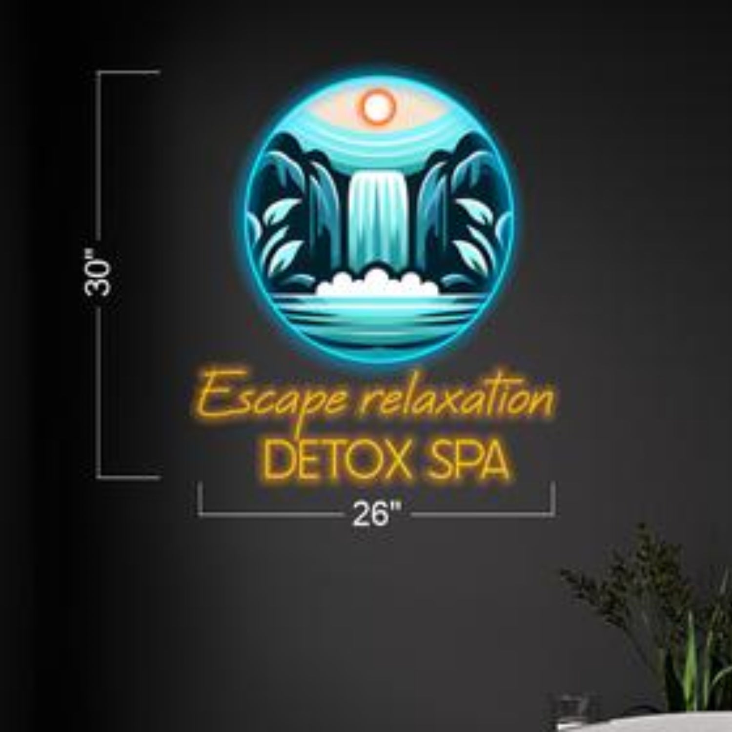 Escape Relaxation Blue Orange Circular Design Led Neon Sign For Spa Decor | Shineneon
