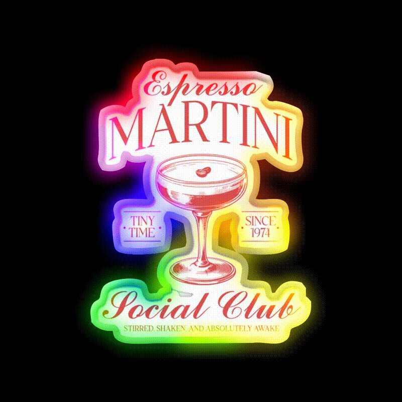 Espresso Martini Cocktail Bar Decor Led Neon Sign Drink Wall Art Rgb Color - LED neon sign close-up detail