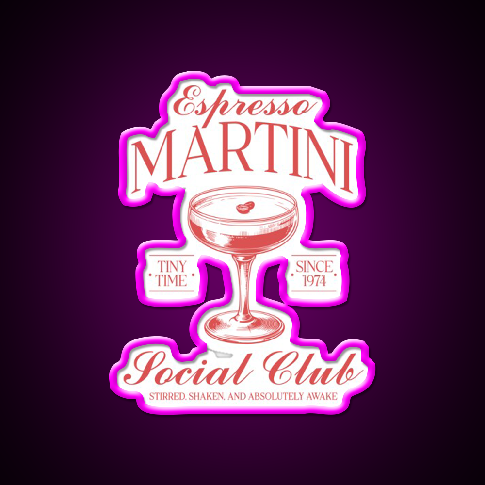Espresso Martini Cocktail Bar Decor Led Neon Sign Drink Wall Art Rgb Color - Neon sign mounted on wall in room