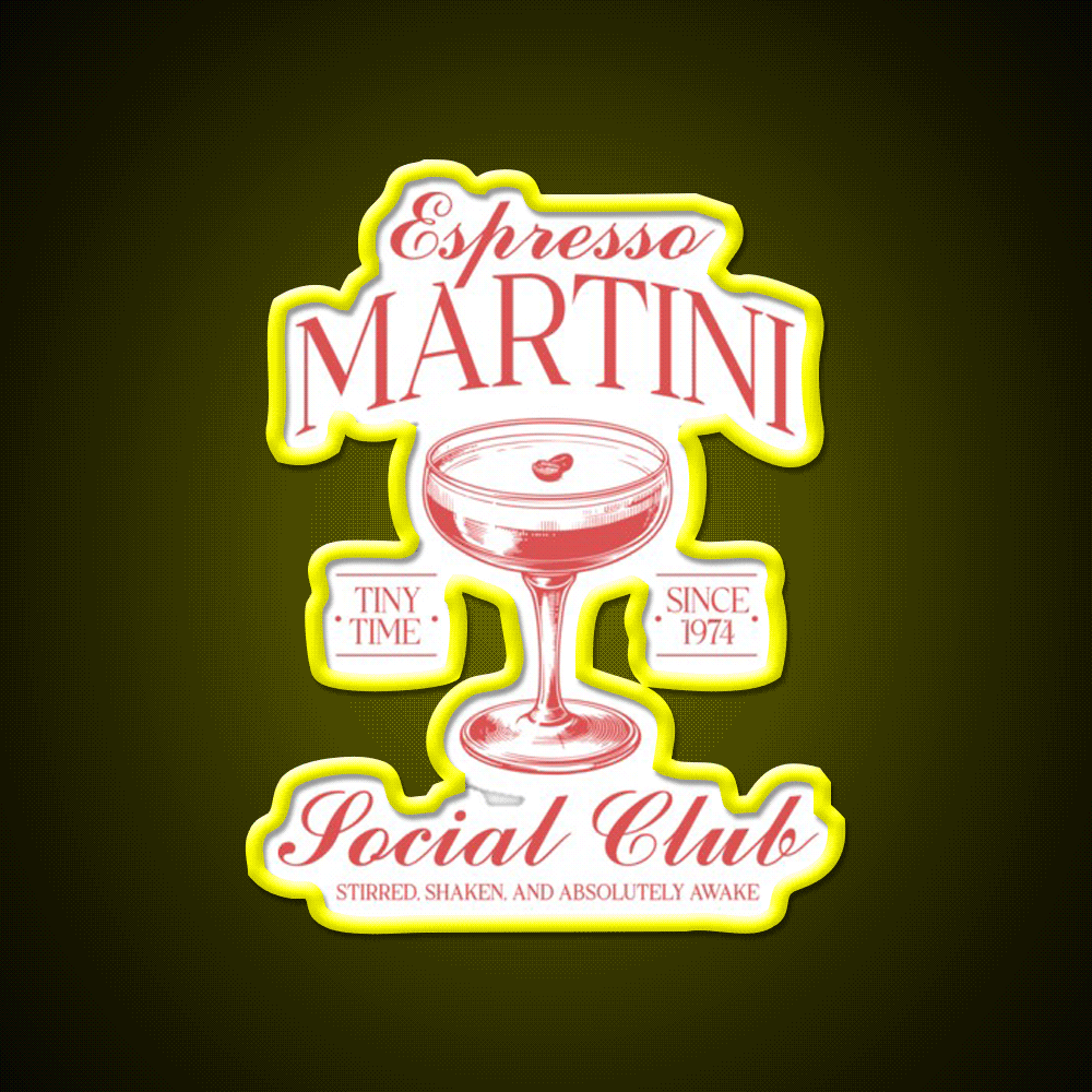 Espresso Martini Cocktail Bar Decor Led Neon Sign Drink Wall Art Rgb Color - Custom LED neon sign front view