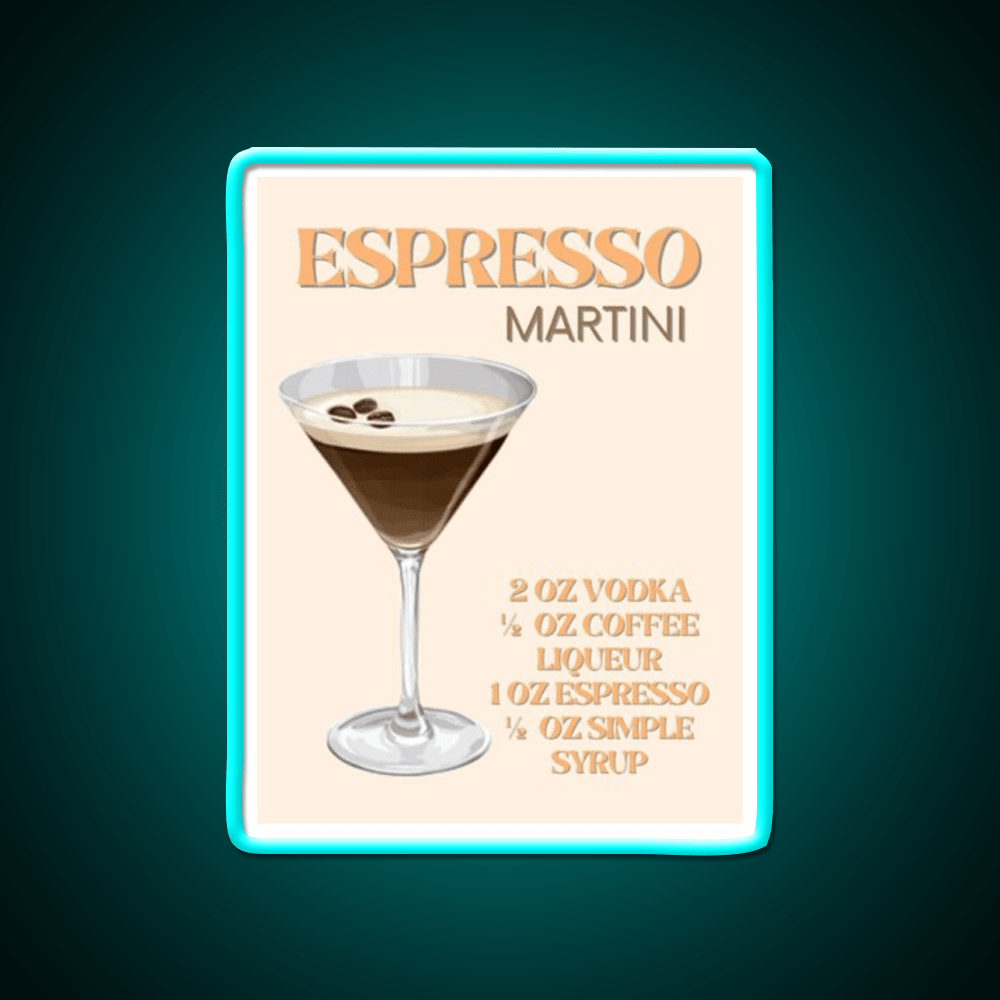 Espresso Martini Cocktail Bar Decor Led Neon Sign For Cocktail Lovers Rgb Color - Shineneon