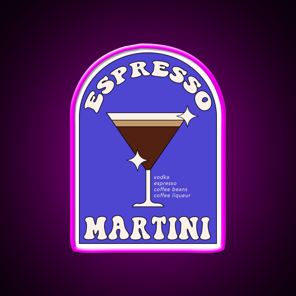 Espresso Martini Cocktail Bar Decor Led Neon Sign Wall Art For Bar Rgb Color - Neon sign mounted on wall in room
