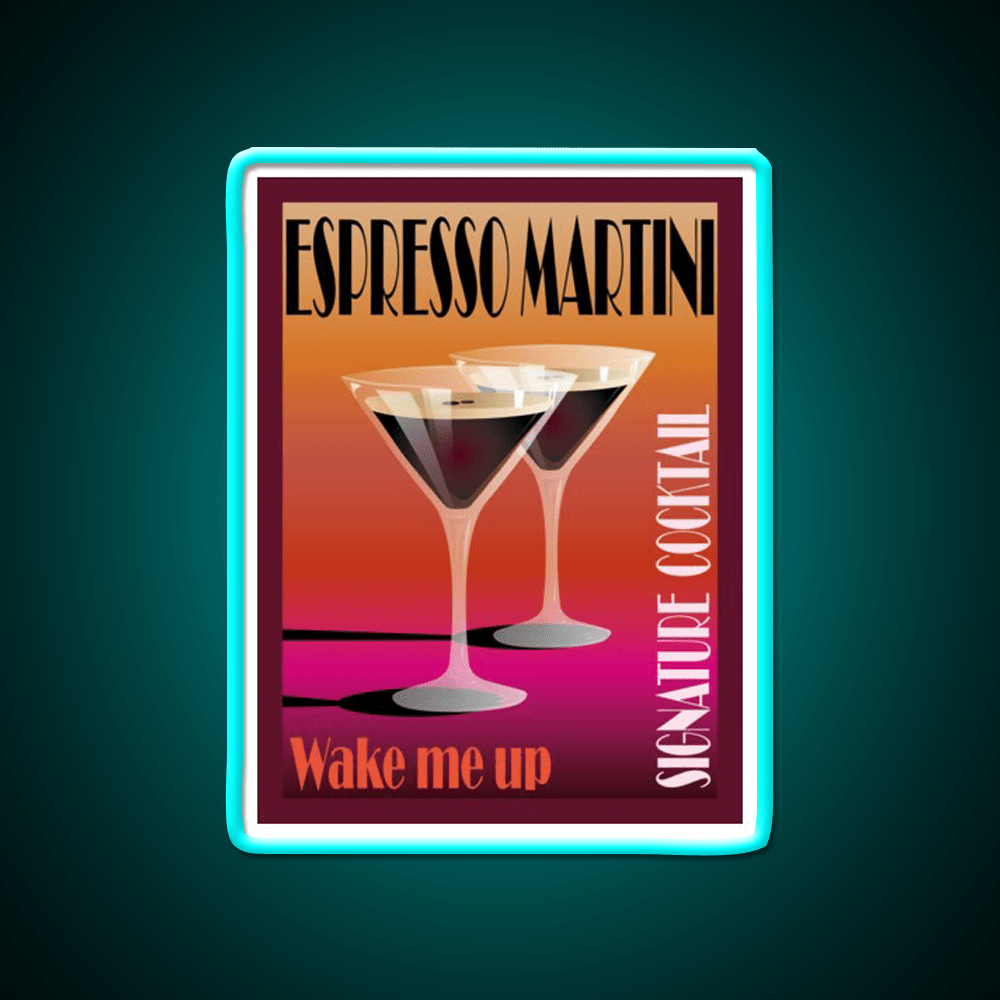 Espresso Martini Cocktail Illustration Cocktail Bar Decor Led Neon Sign Rgb Color - Shineneon