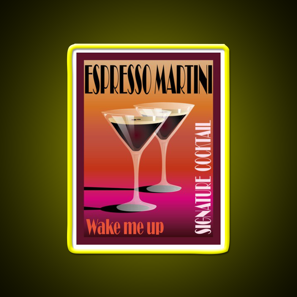 Espresso Martini Cocktail Illustration Cocktail Bar Decor Led Neon Sign Rgb Color - LED neon sign view 7