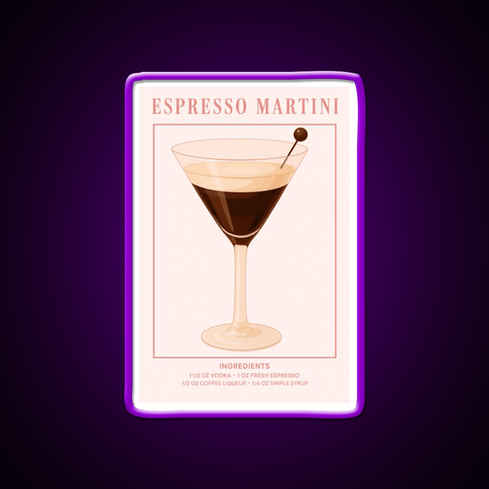 Espresso Martini Pink Cocktail Bar Decor Led Neon Sign Rgb Color - Shineneon