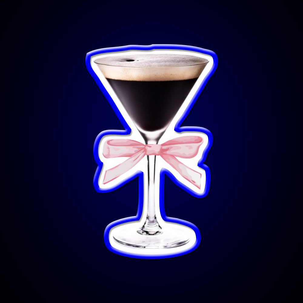Espresso Martini With Pink Bow Cocktail Bar Decor Led Neon Sign Rgb Color - LED neon sign view 5
