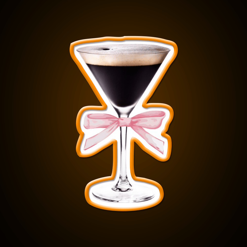 Espresso Martini With Pink Bow Cocktail Bar Decor Led Neon Sign Rgb Color - Shineneon