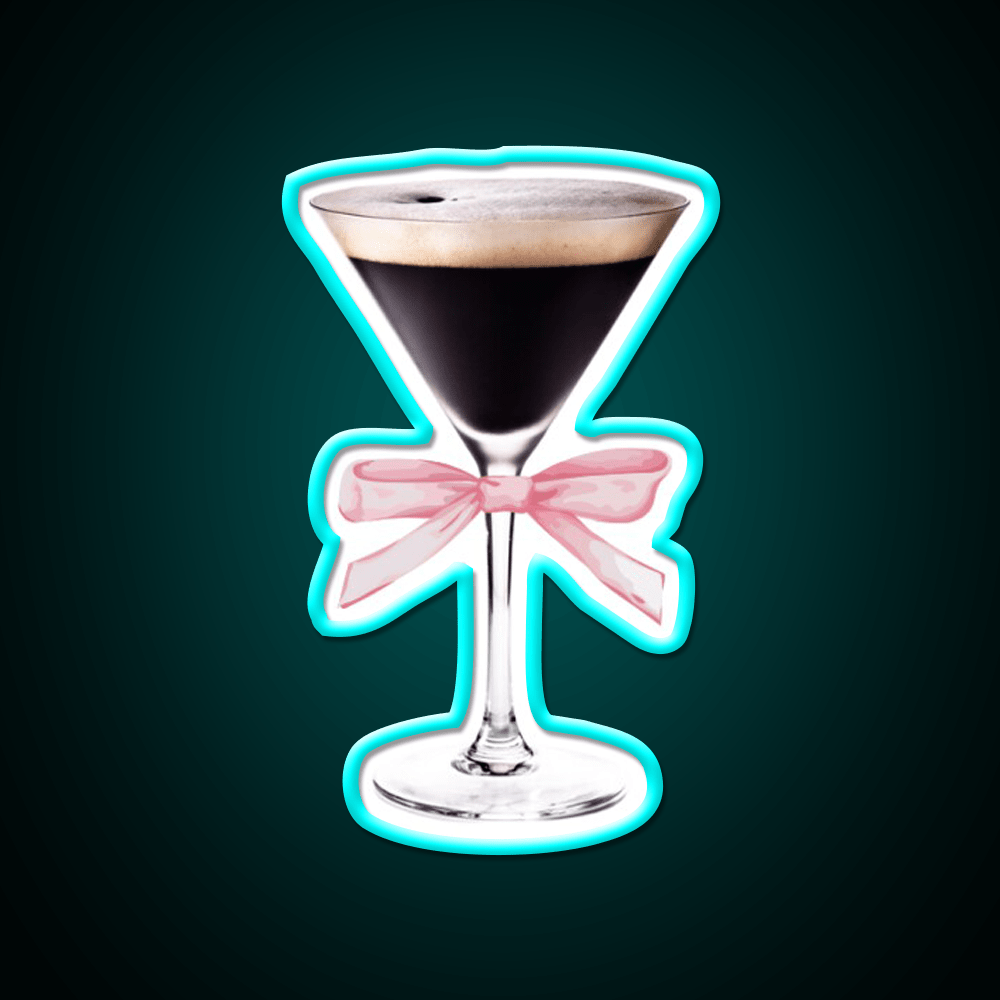 Espresso Martini With Pink Bow Cocktail Bar Decor Led Neon Sign Rgb Color - Shineneon
