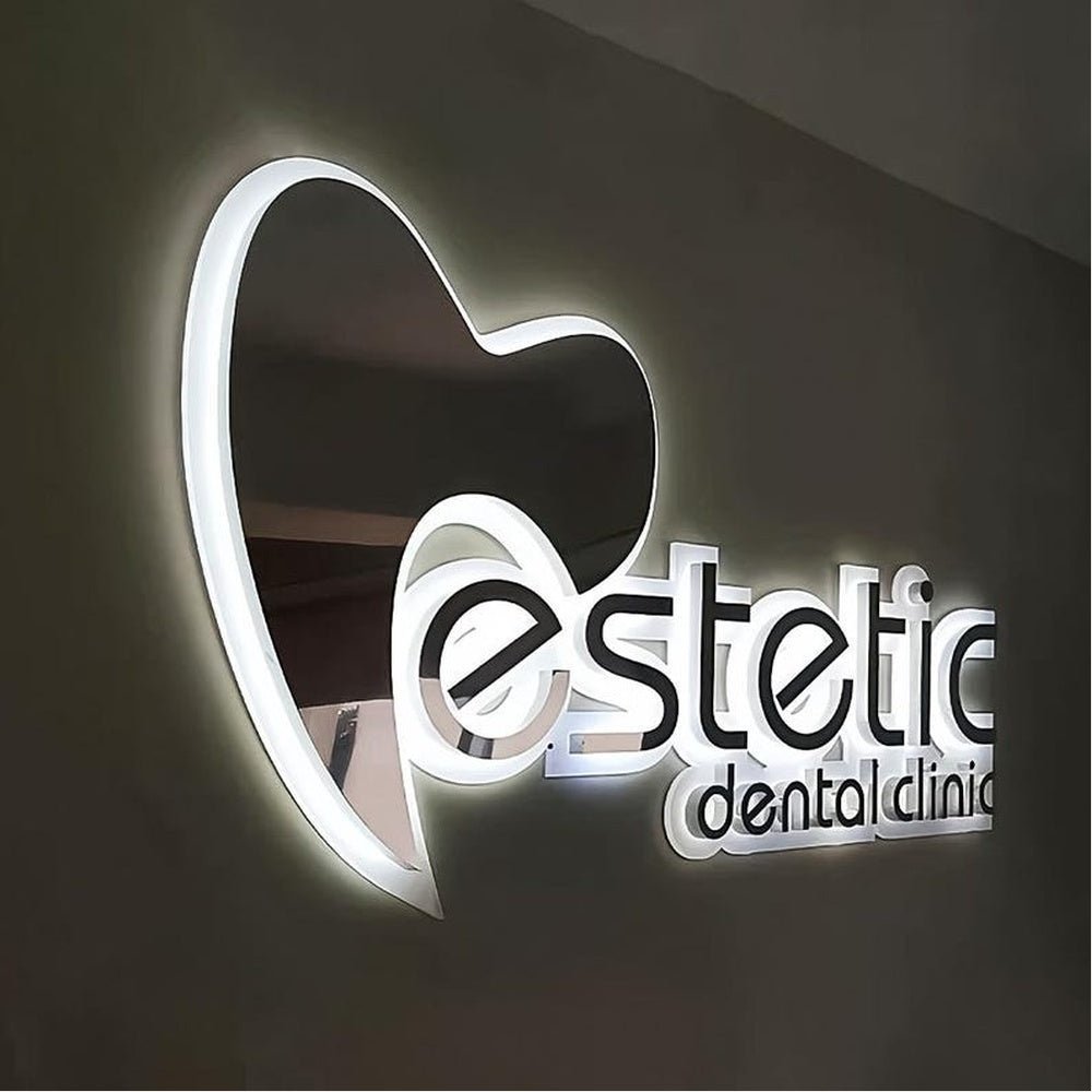 Estetic Dental Clinic With Logo 3D Backlit Channel Letters Led Light Sign - Shineneon
